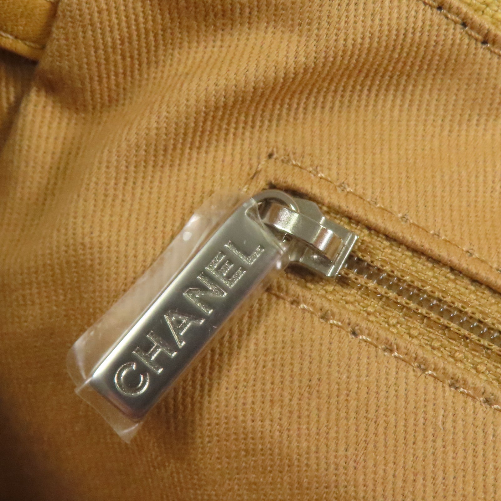 CHANEL 帆布Deauville銀扣鏈帶肩背袋