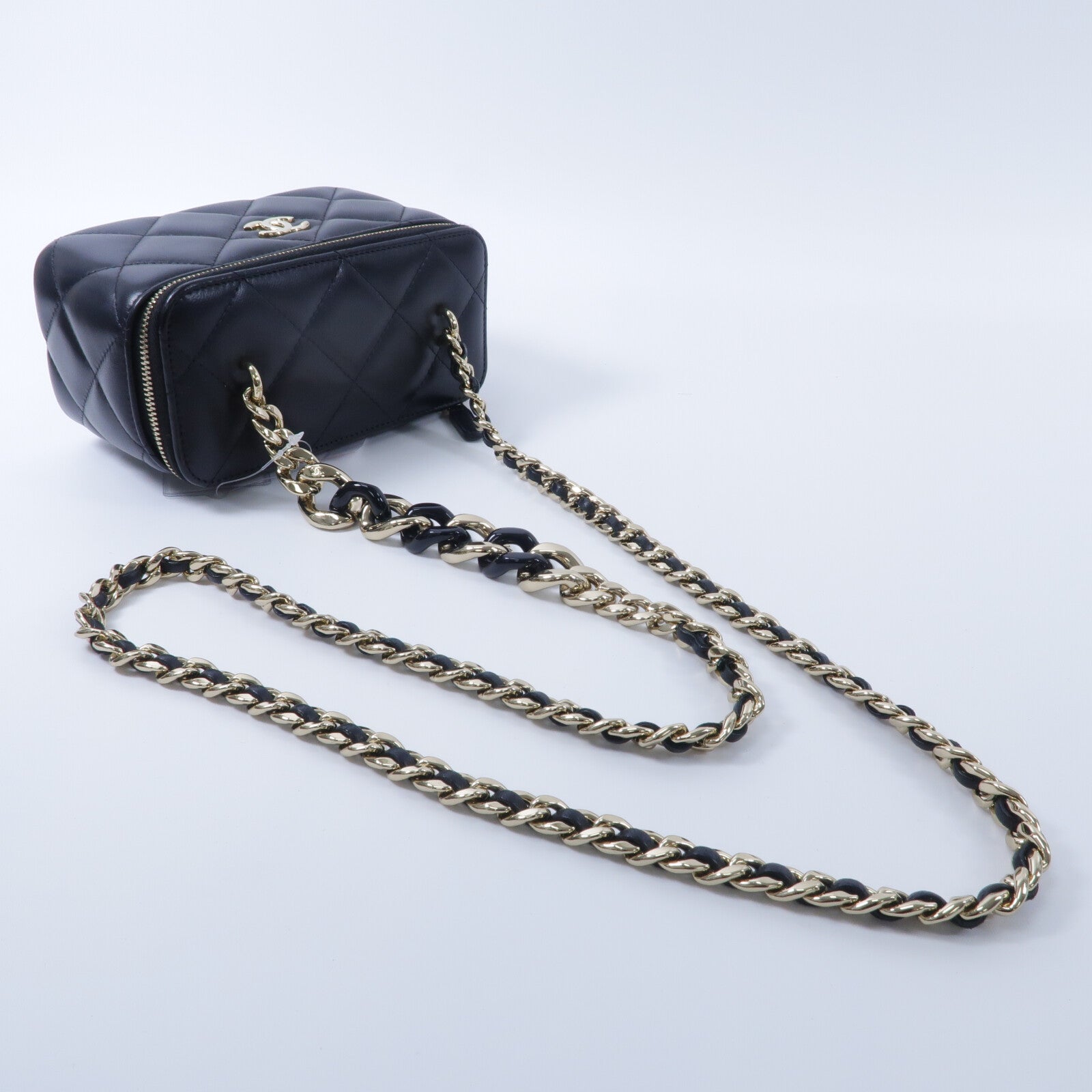 CHANEL 羊皮皮革Vanity Case鏈帶肩背袋