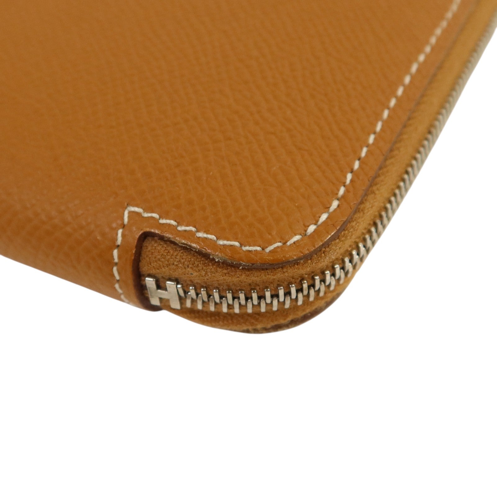 HERMES Epsom皮革Silk In Long Wallet銀扣長錢包Gold