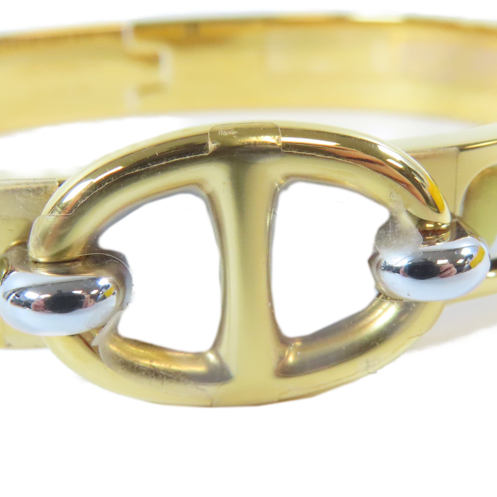 HERMES 【激減優惠】金屬Mini Clic Chaine D'Ancre Bracelet手鐲金色/白色