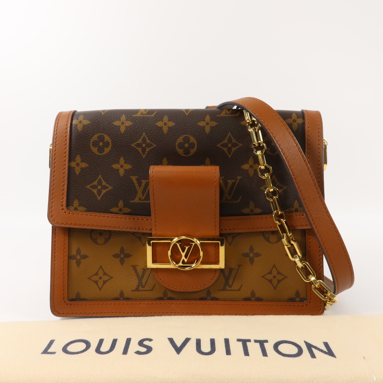 LOUIS VUITTON Monogram/Monogram Reverse Dauphine MM手挽肩背兩用袋