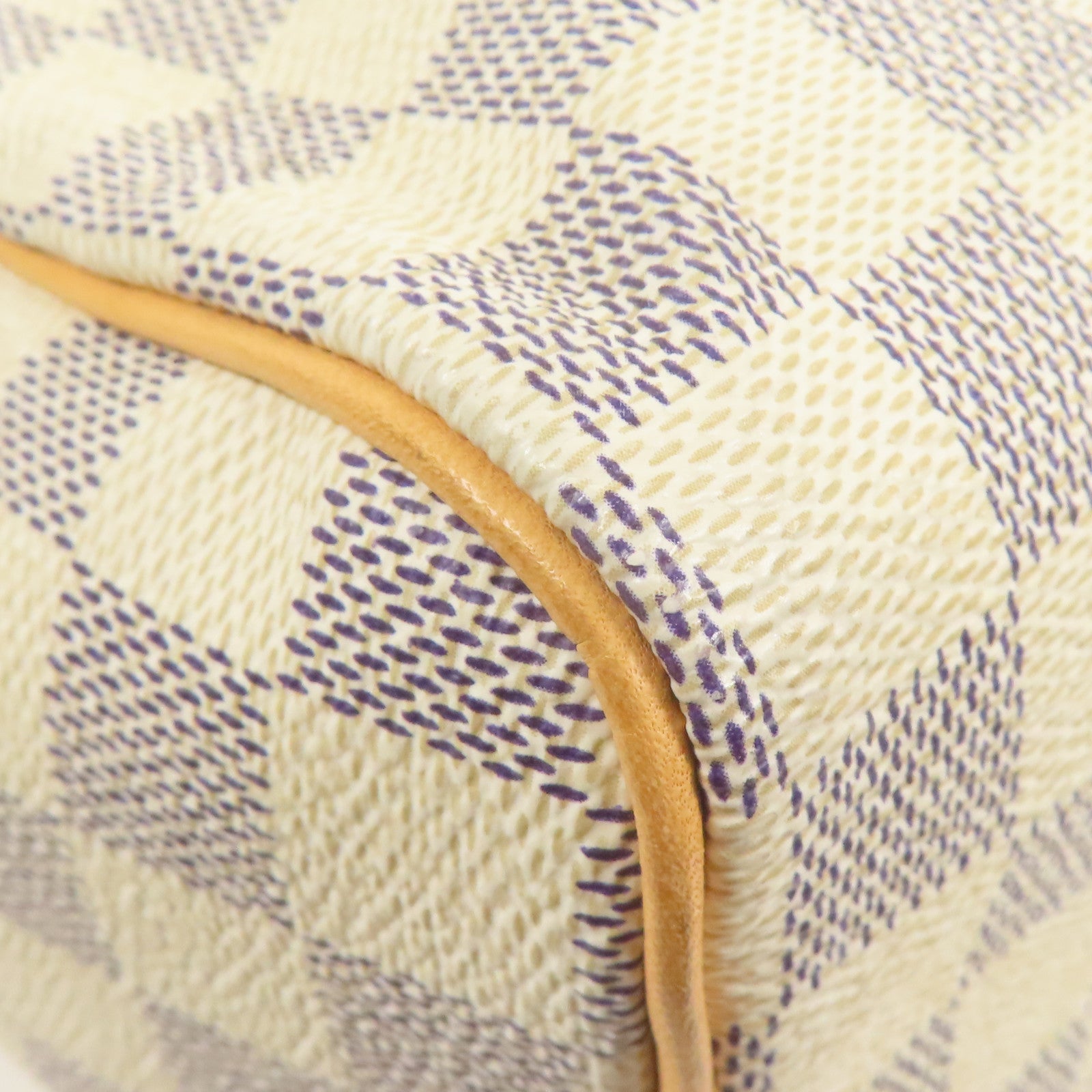 LOUIS VUITTON Damier Azur Speedy 25金扣手挽袋白色