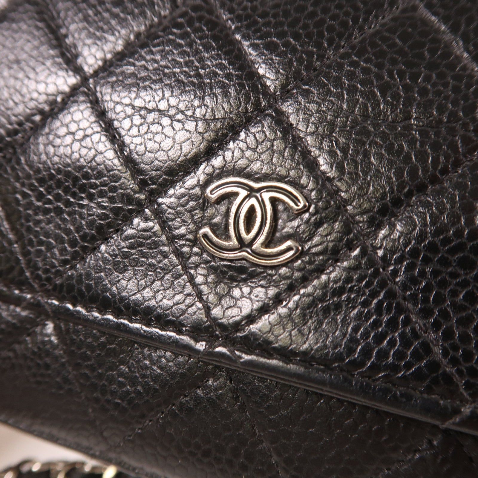 CHANEL 牛皮皮革WOC Wallet On Chain銀扣鏈帶肩背袋