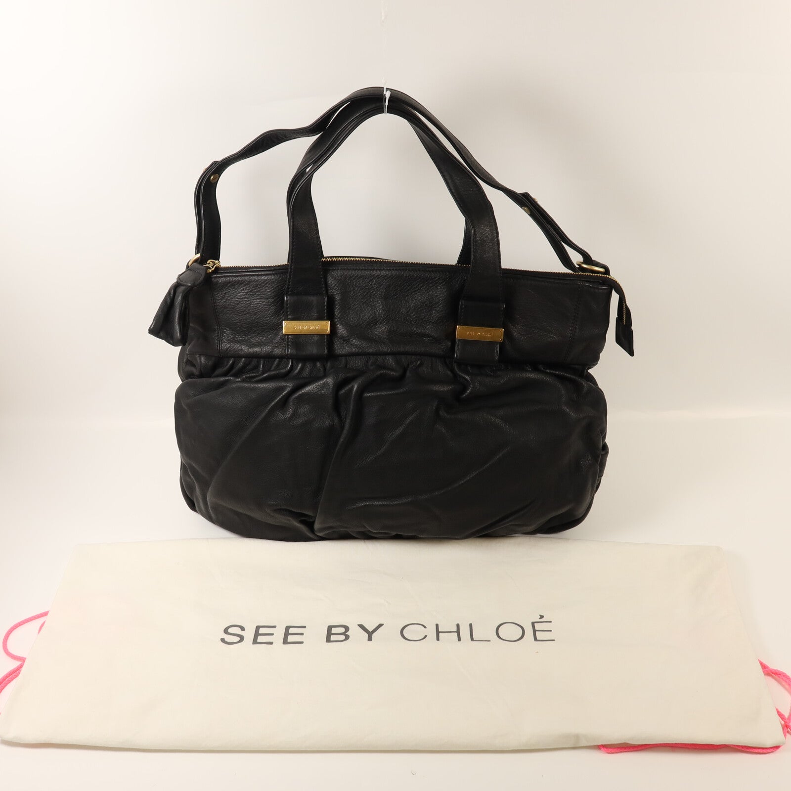 SEE BY CHLOE 【激減優惠】牛皮皮革Shoulder Bag金扣手挽肩背兩用袋
