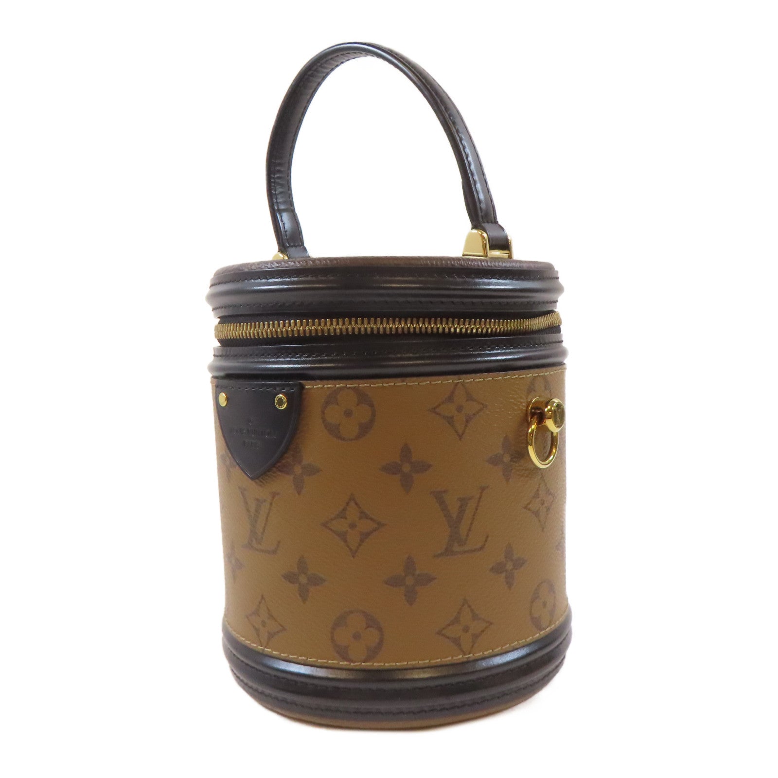 LOUIS VUITTON Monogram Reverse Cannes金扣手挽肩背兩用袋啡色