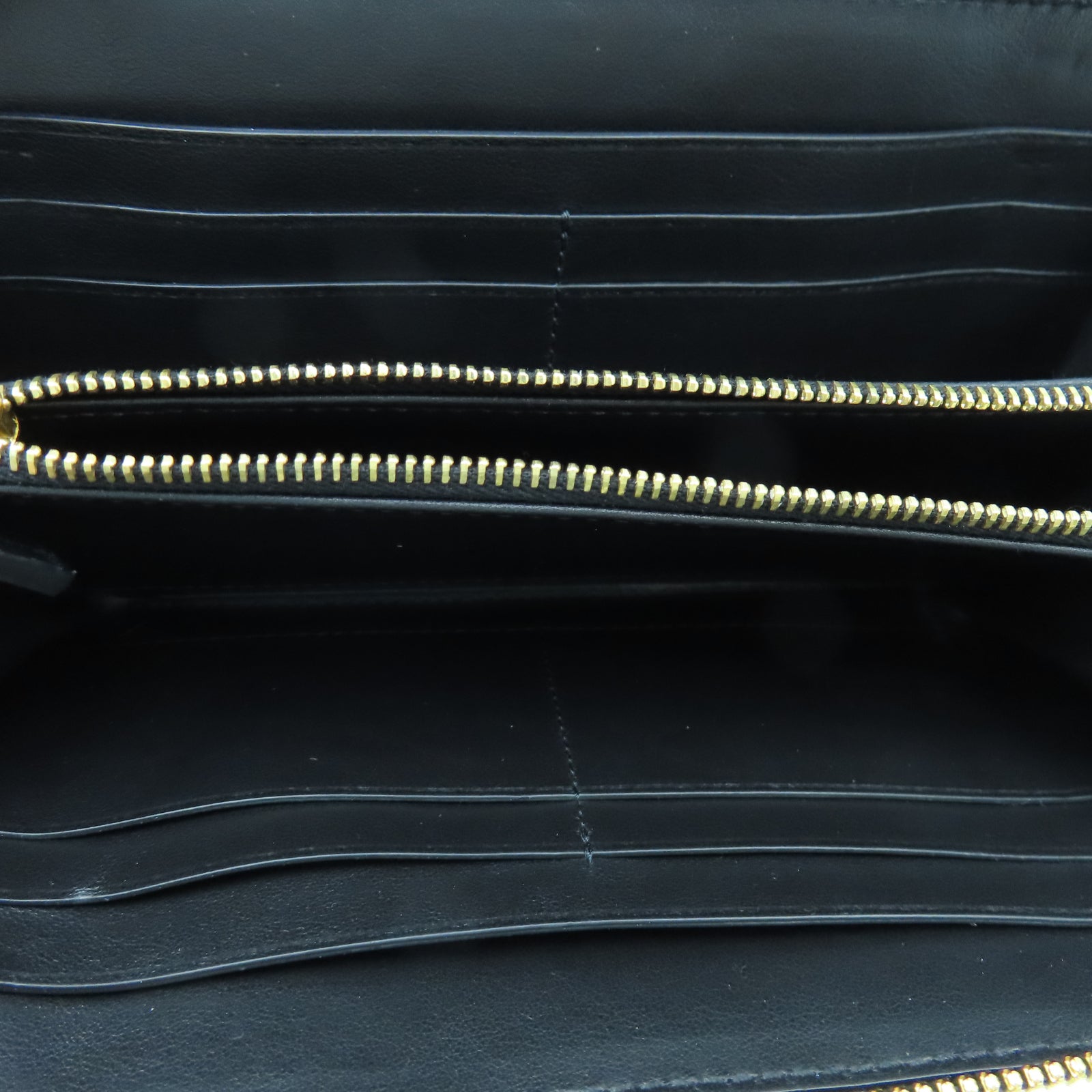 BOTTEGA VENETA 【激減優惠】牛皮皮革Zipper Long Wallet金扣長錢包黑色