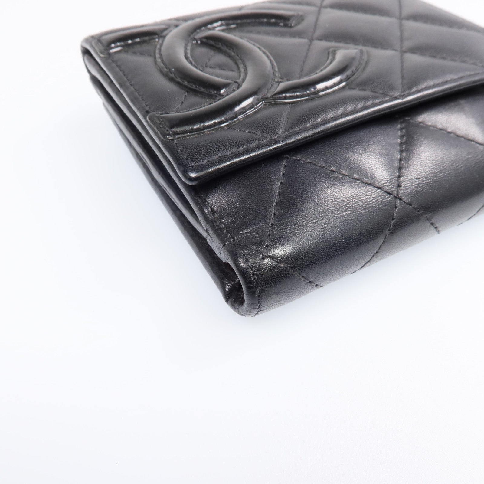 CHANEL 牛皮皮革Cambon Wallet銀扣錢包