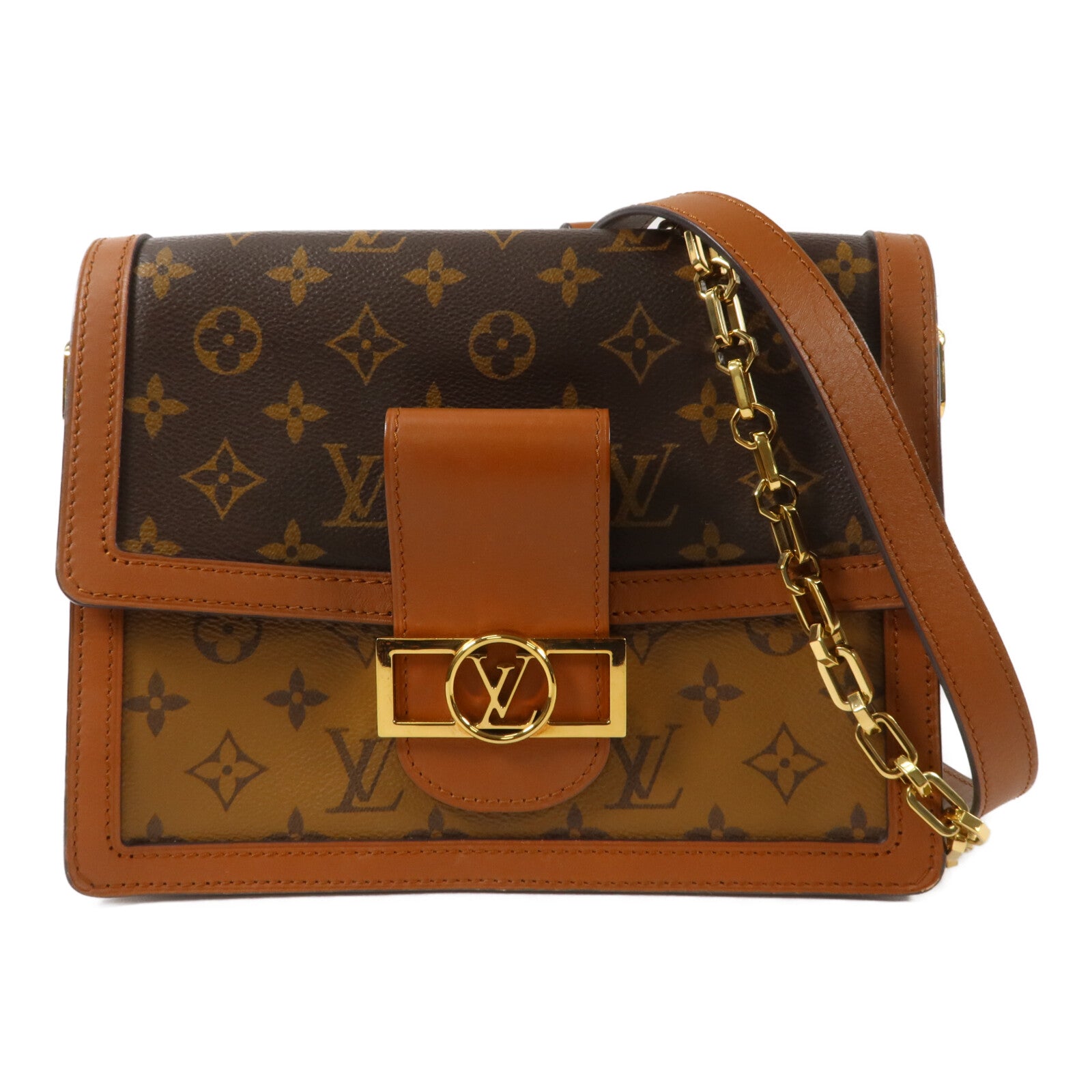 LOUIS VUITTON Monogram/Monogram Reverse Dauphine MM手挽肩背兩用袋