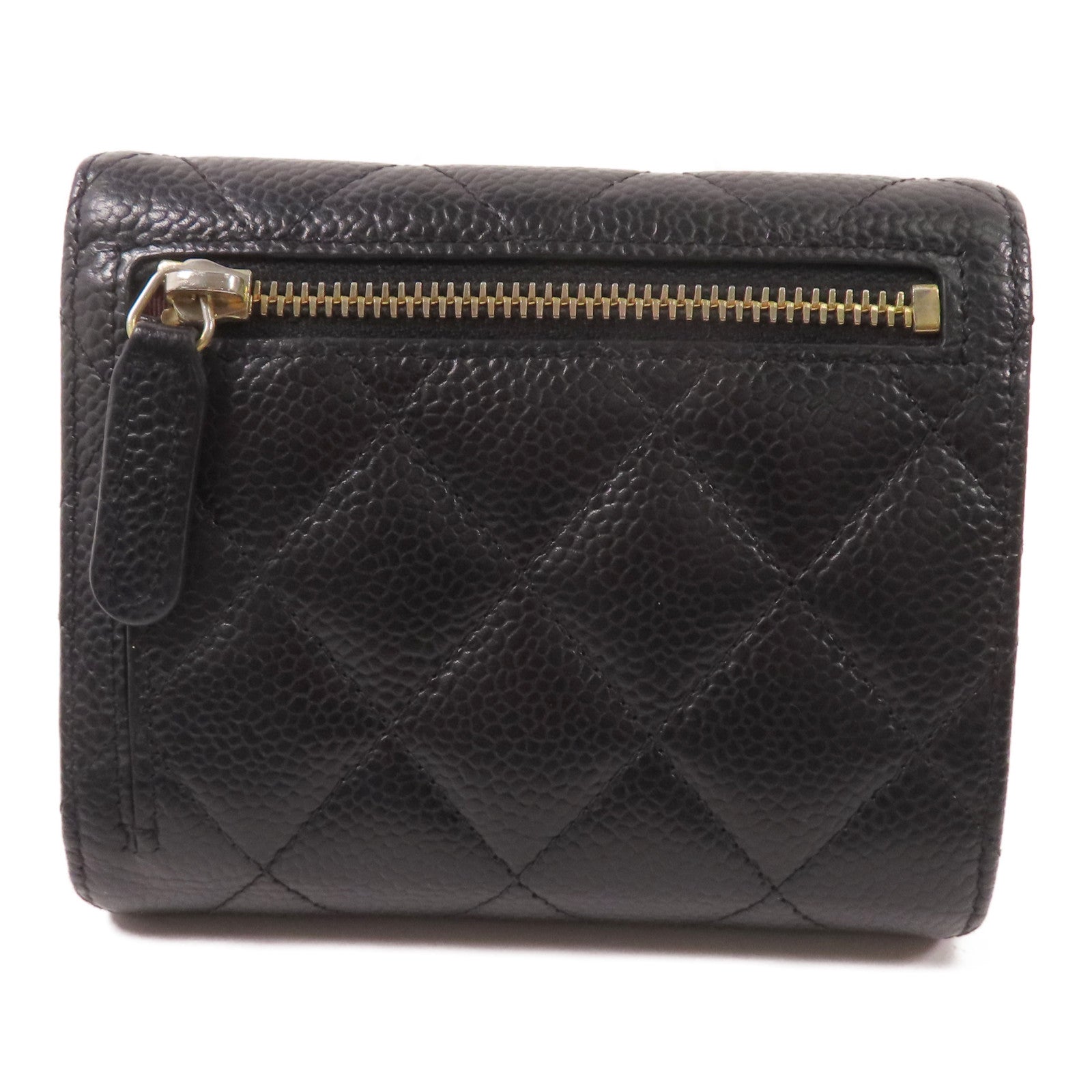 CHANEL 牛皮皮革Small Flap Wallet金扣短錢包