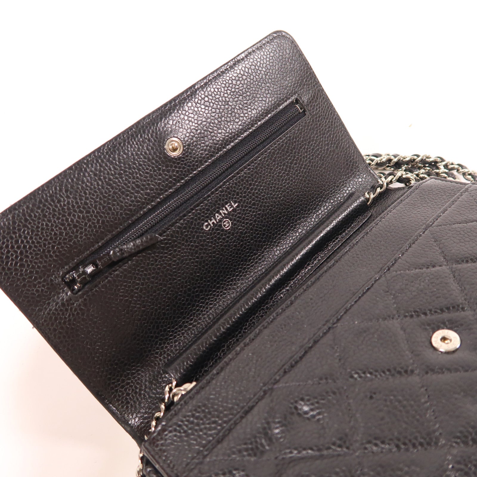 CHANEL 牛皮皮革WOC Wallet On Chain銀扣鏈帶肩背袋