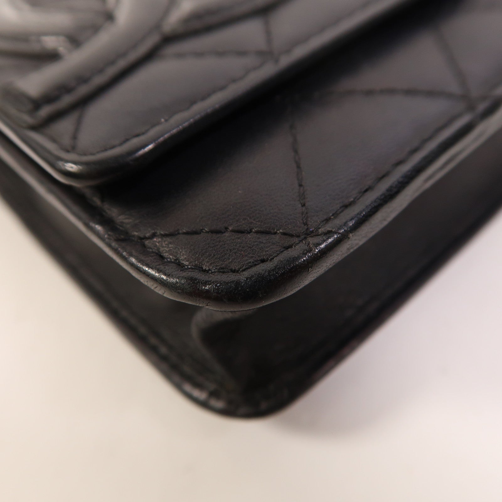 CHANEL 【激減優惠】羊皮皮革WOC Wallet On Chain銀扣鏈帶肩背袋