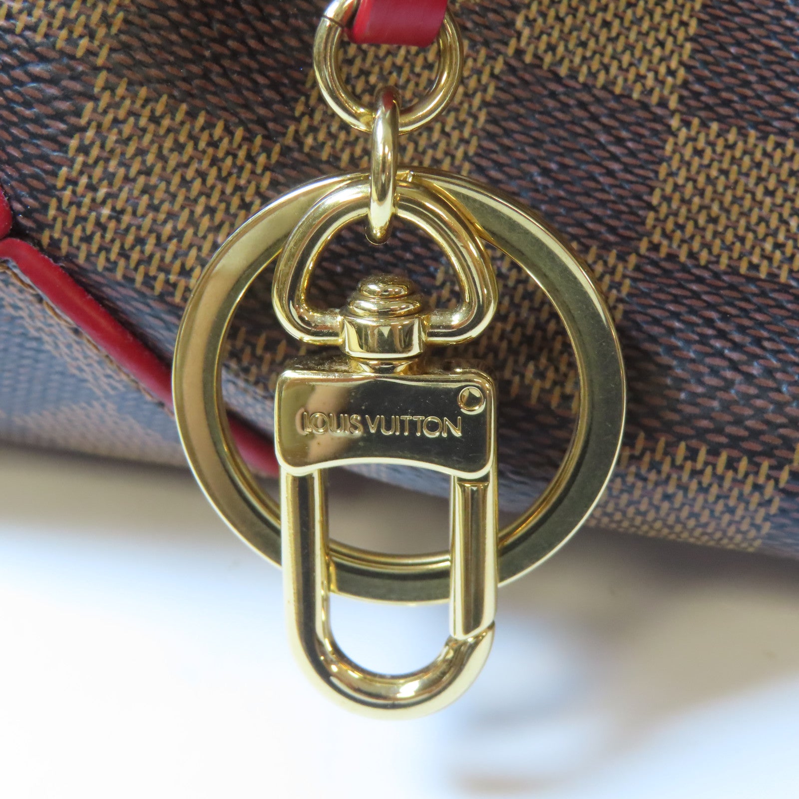 LOUIS VUITTON Damier Caissa Hobo金扣肩背袋啡色