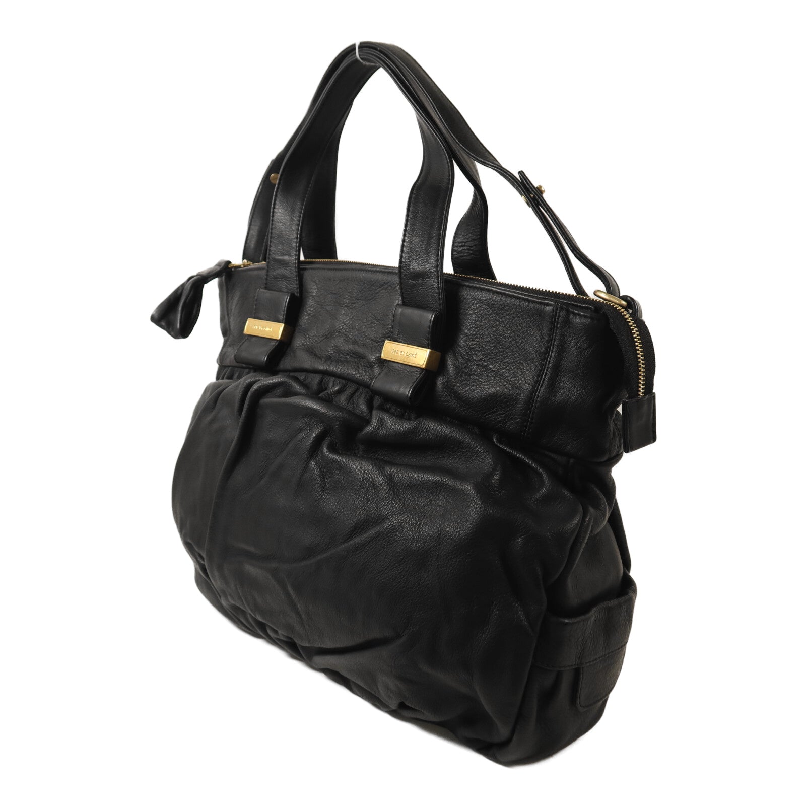 SEE BY CHLOE 【激減優惠】牛皮皮革Shoulder Bag金扣手挽肩背兩用袋