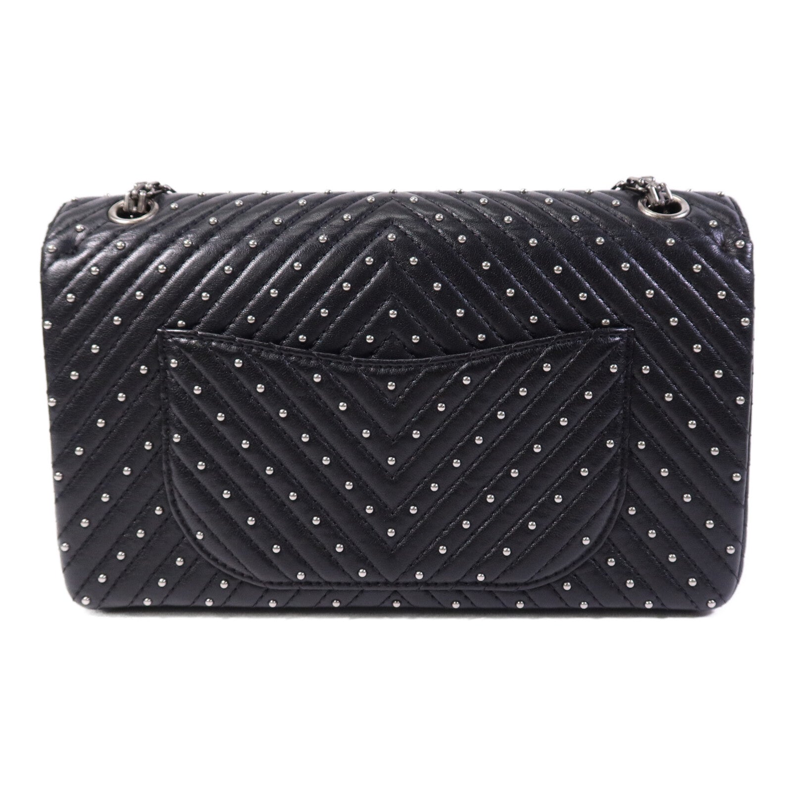 CHANEL 牛皮皮革2.55 Large銀扣鏈帶肩背袋