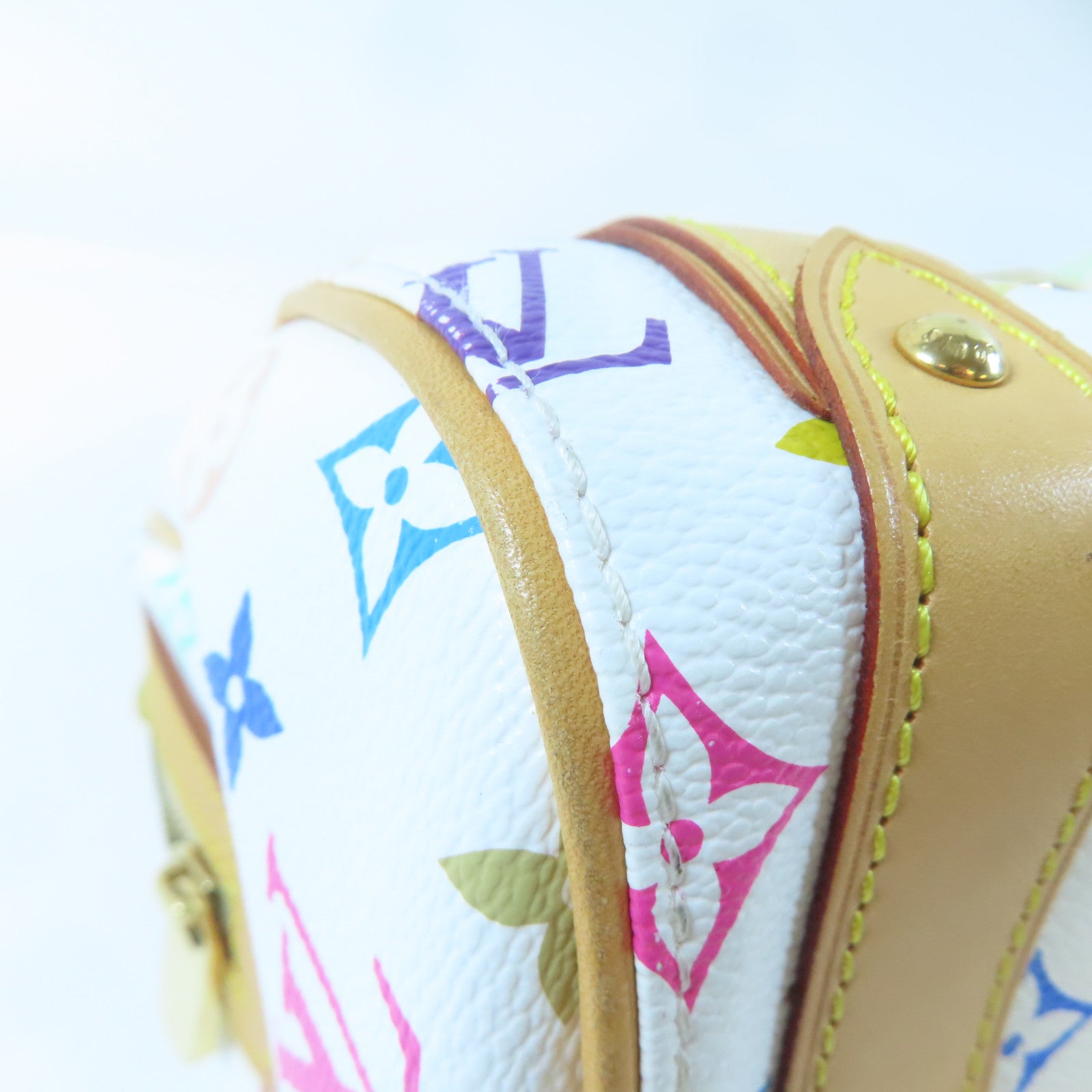 LOUIS VUITTON Monogram Multicolore Priscilla金扣手挽袋白色/彩色