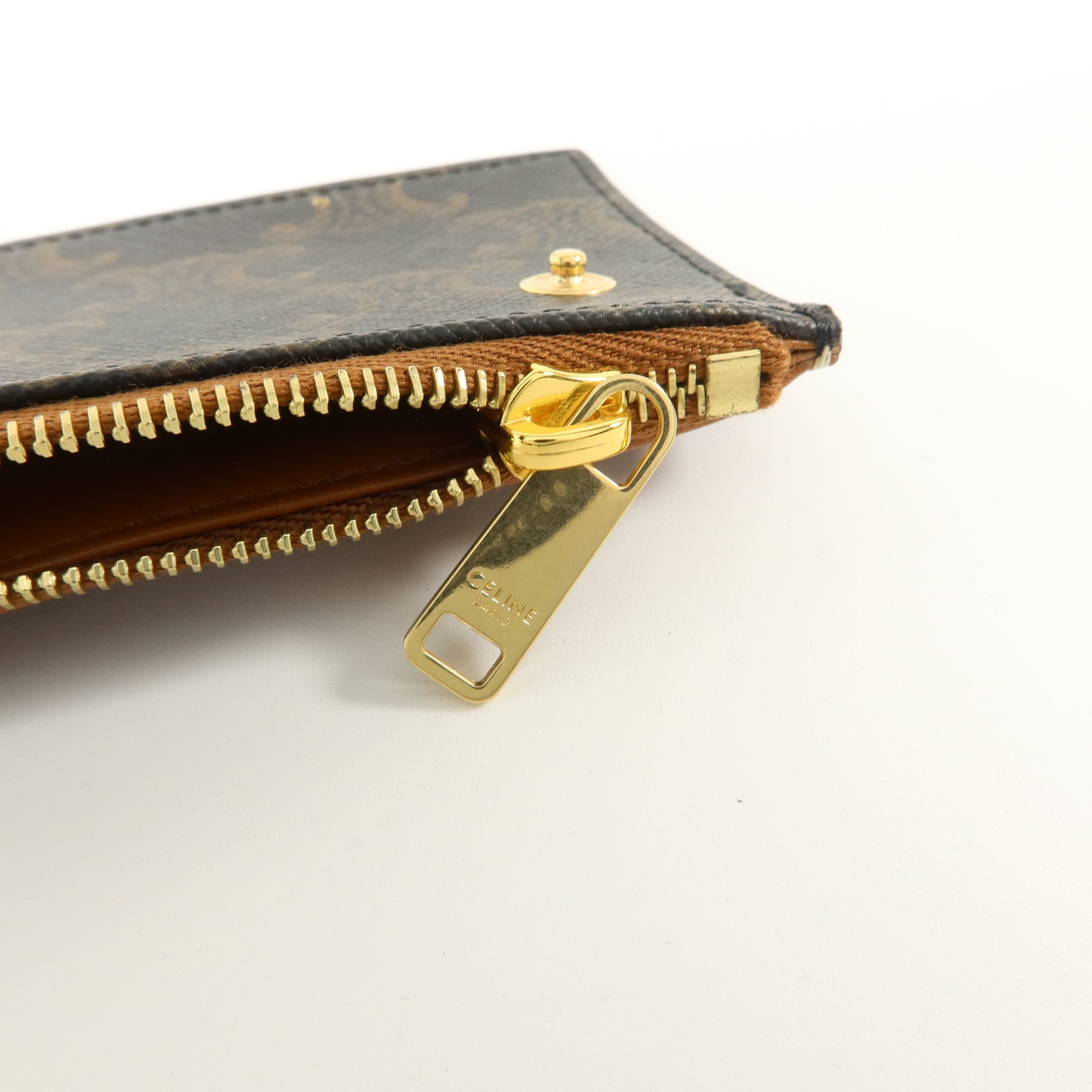 CELINE 塗層帆布Compact Wallet With Coin Triomphe錢包