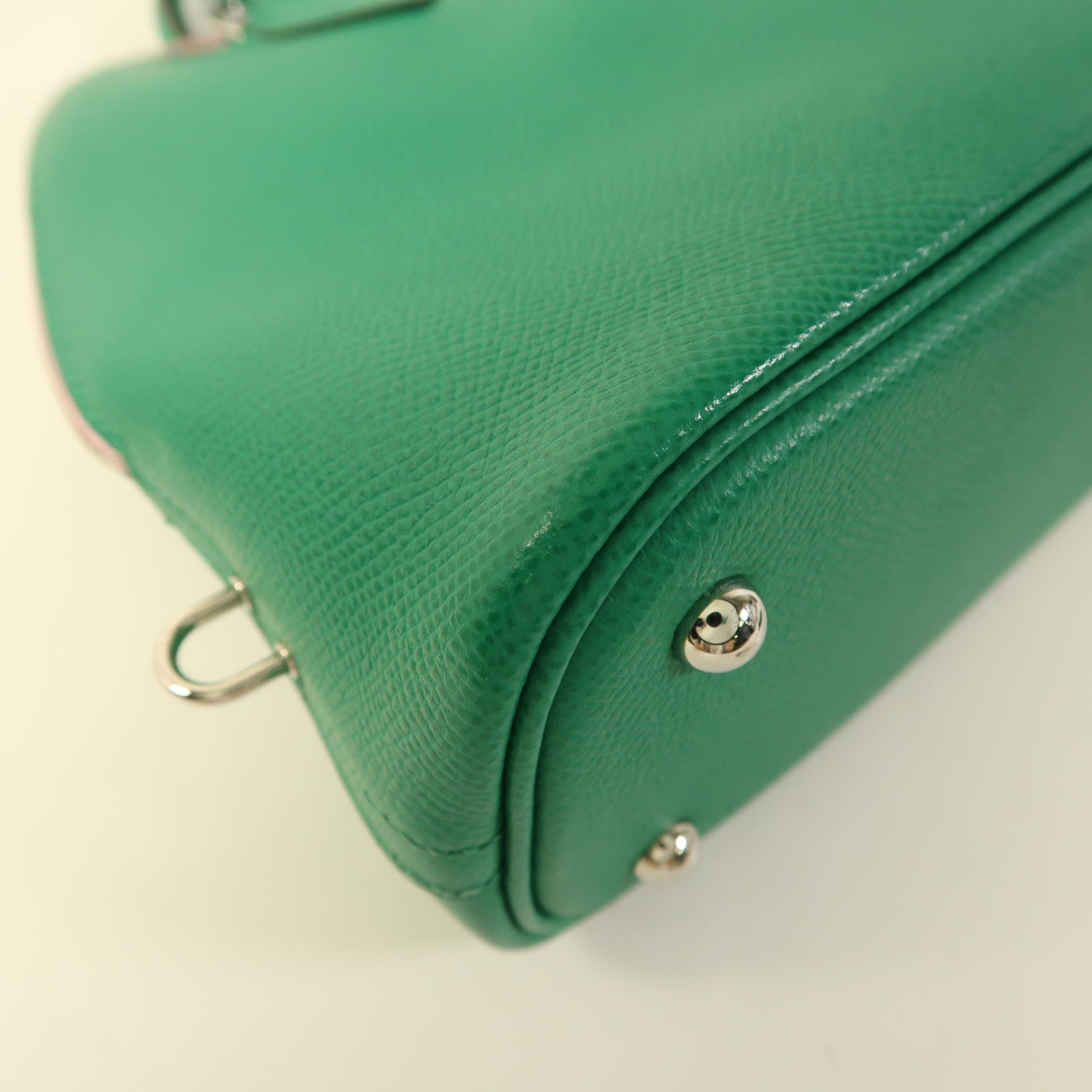 HERMES Epsom皮革1923 Bolide 25銀扣手挽肩背兩用袋Jade/Nata/Mauve