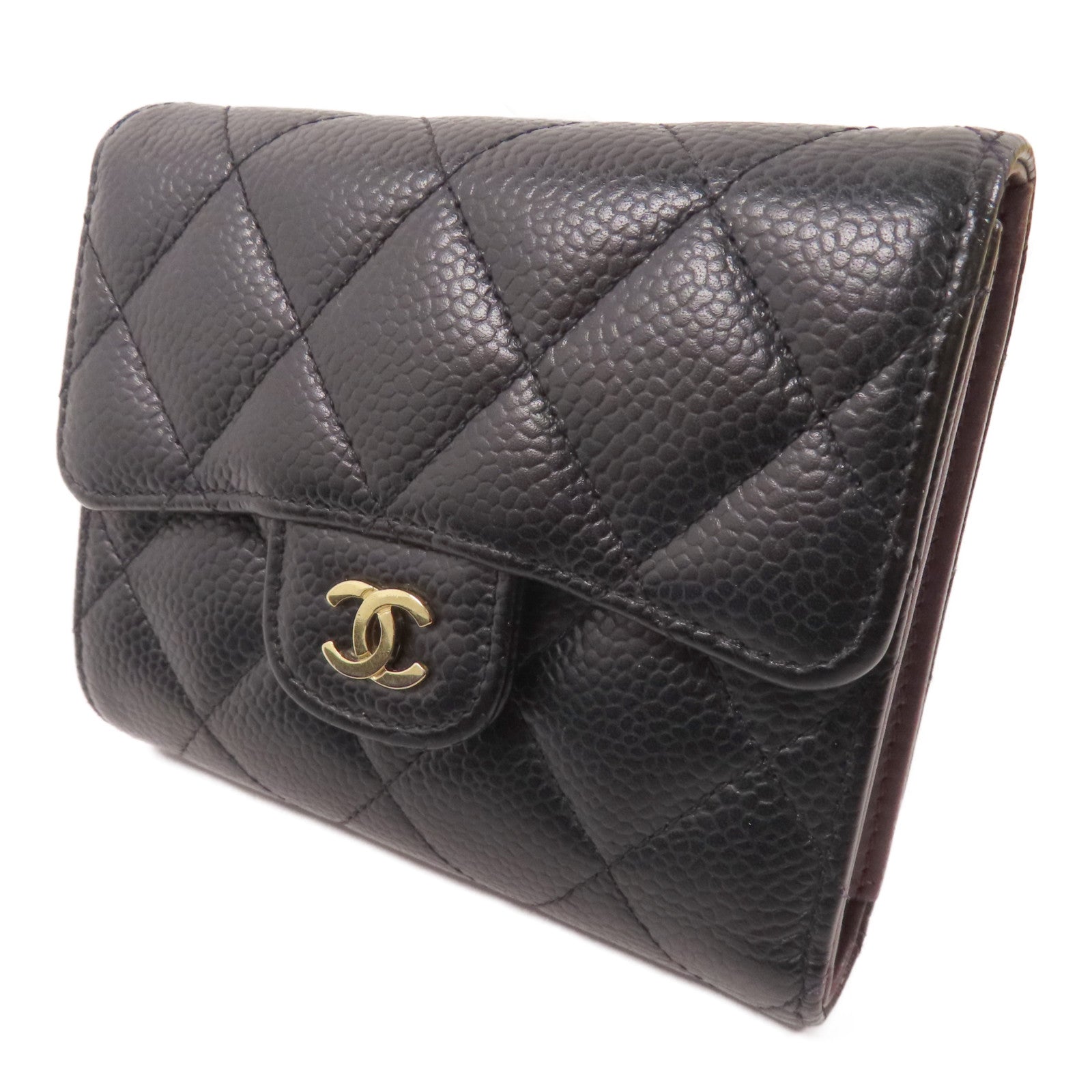 CHANEL 牛皮皮革Small Flap Wallet金扣短錢包