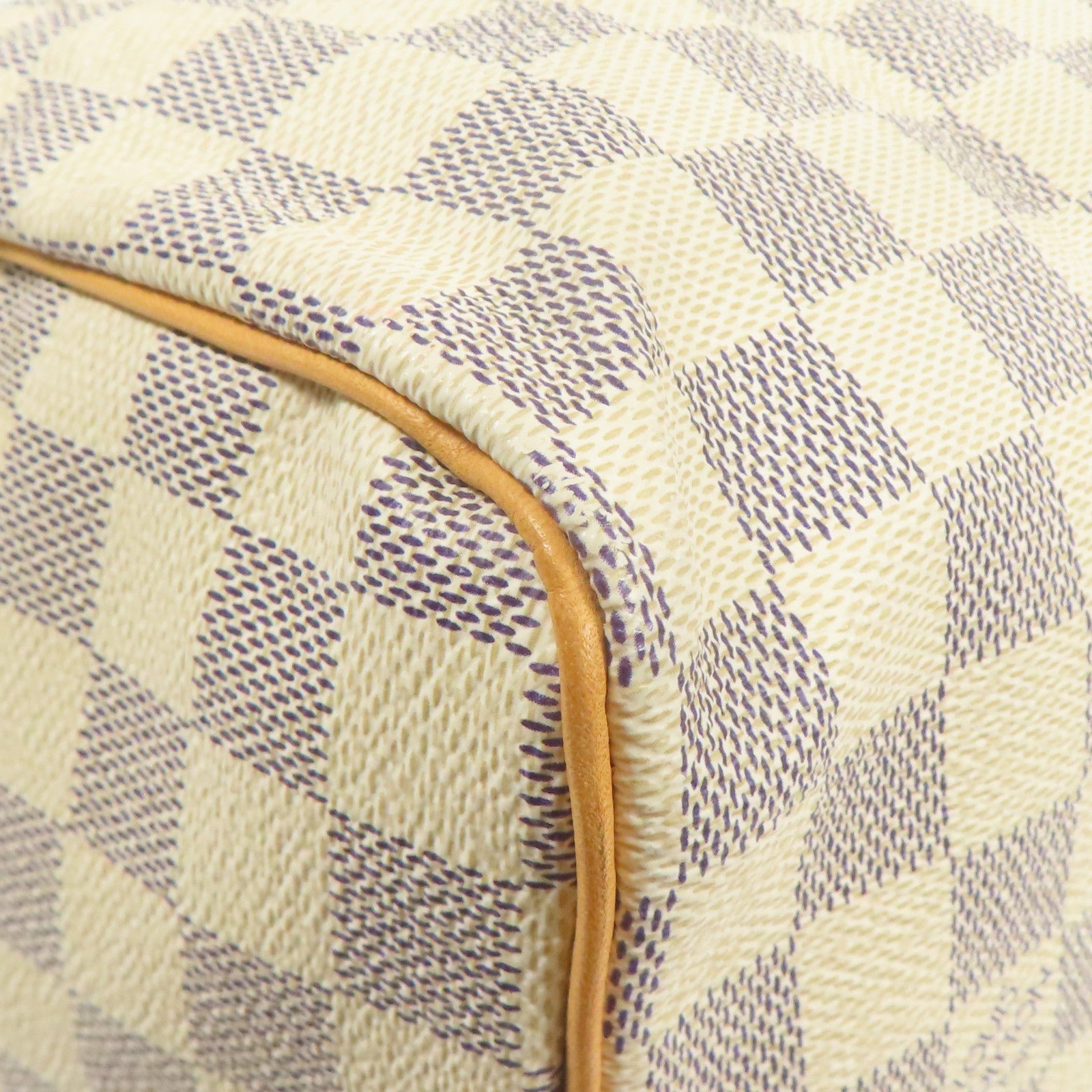 LOUIS VUITTON Damier Azur Speedy 25金扣手挽袋白色