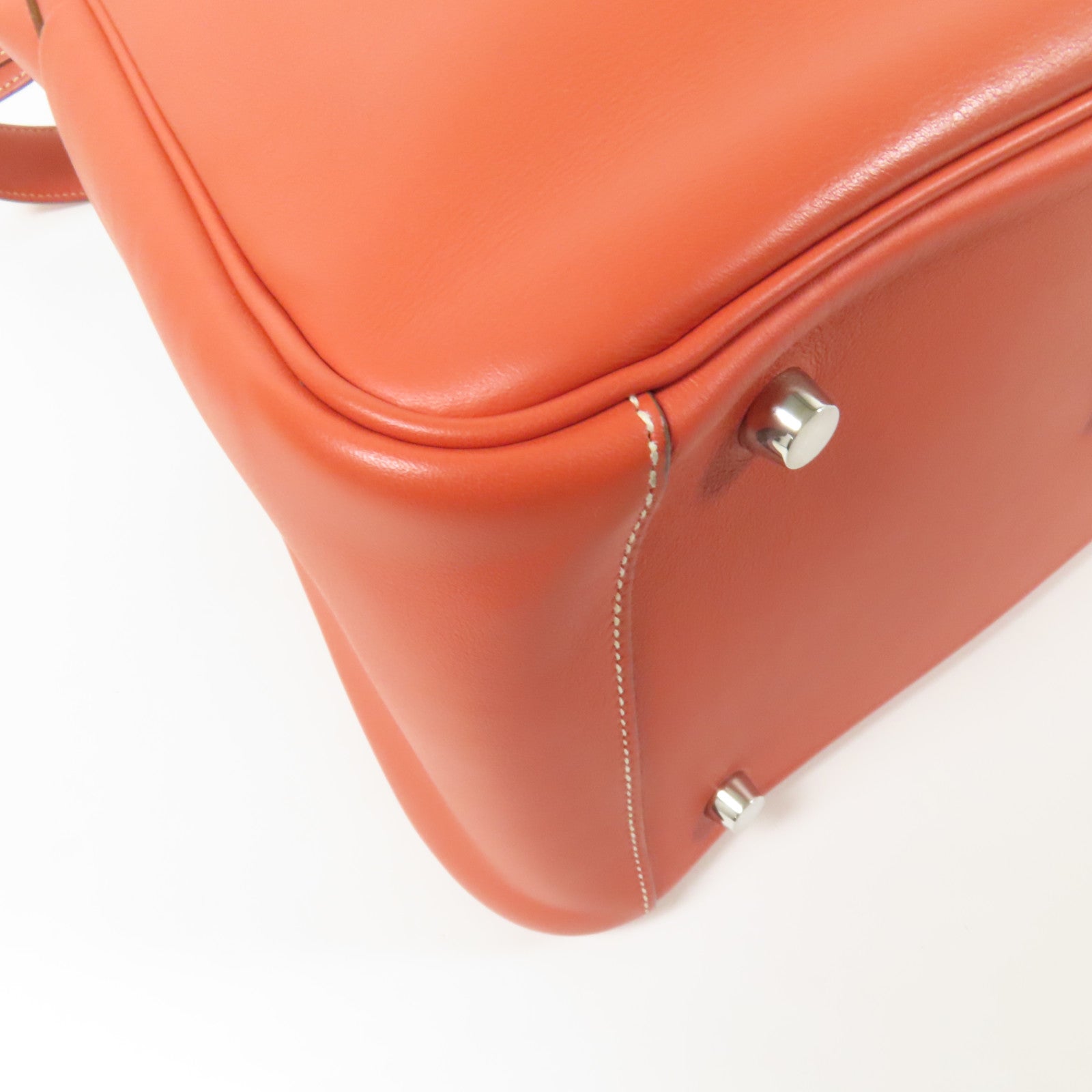 HERMES Swift皮革Lindy 30銀扣手挽肩背兩用袋Rose Jaipur