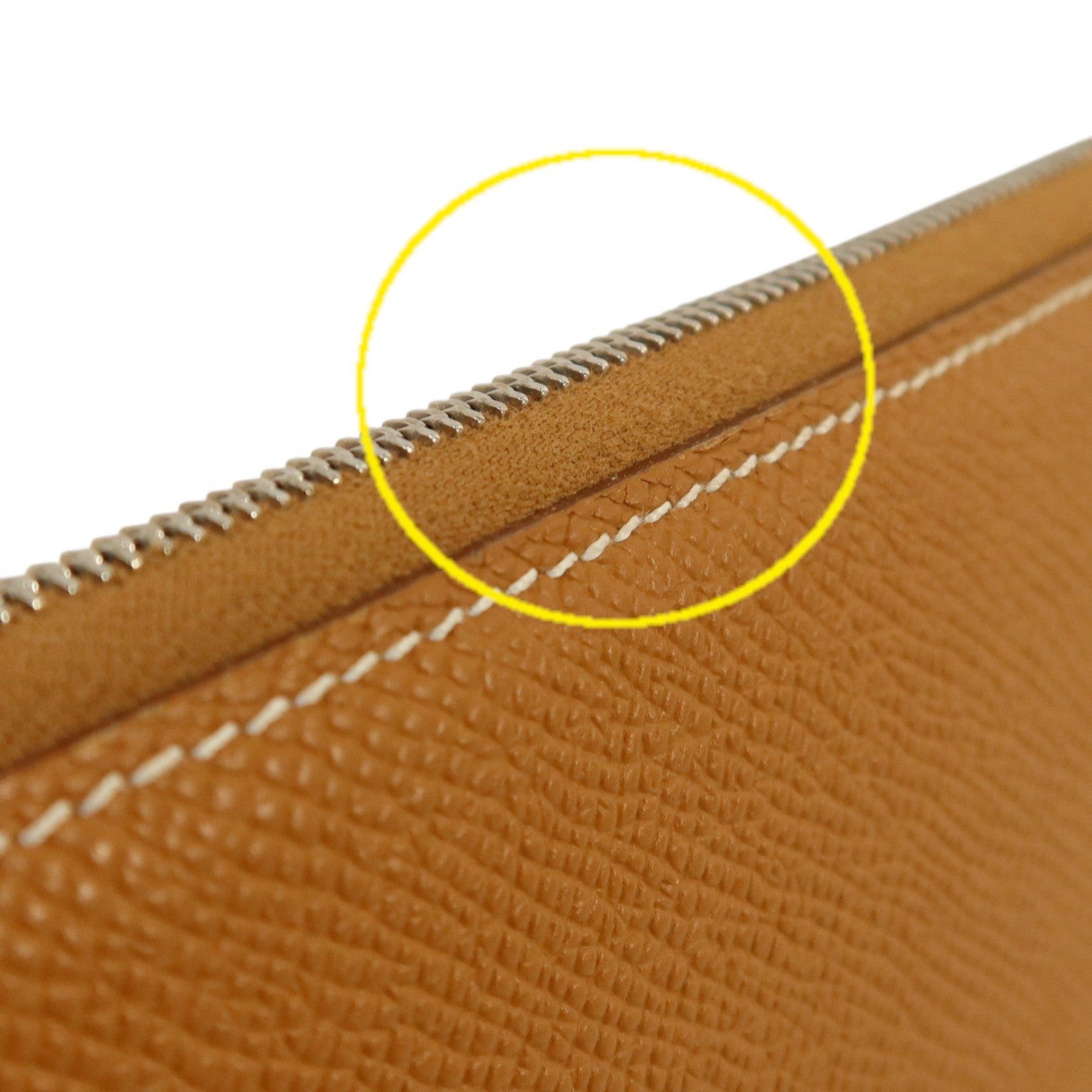 HERMES Epsom皮革Silk In Long Wallet銀扣長錢包Gold