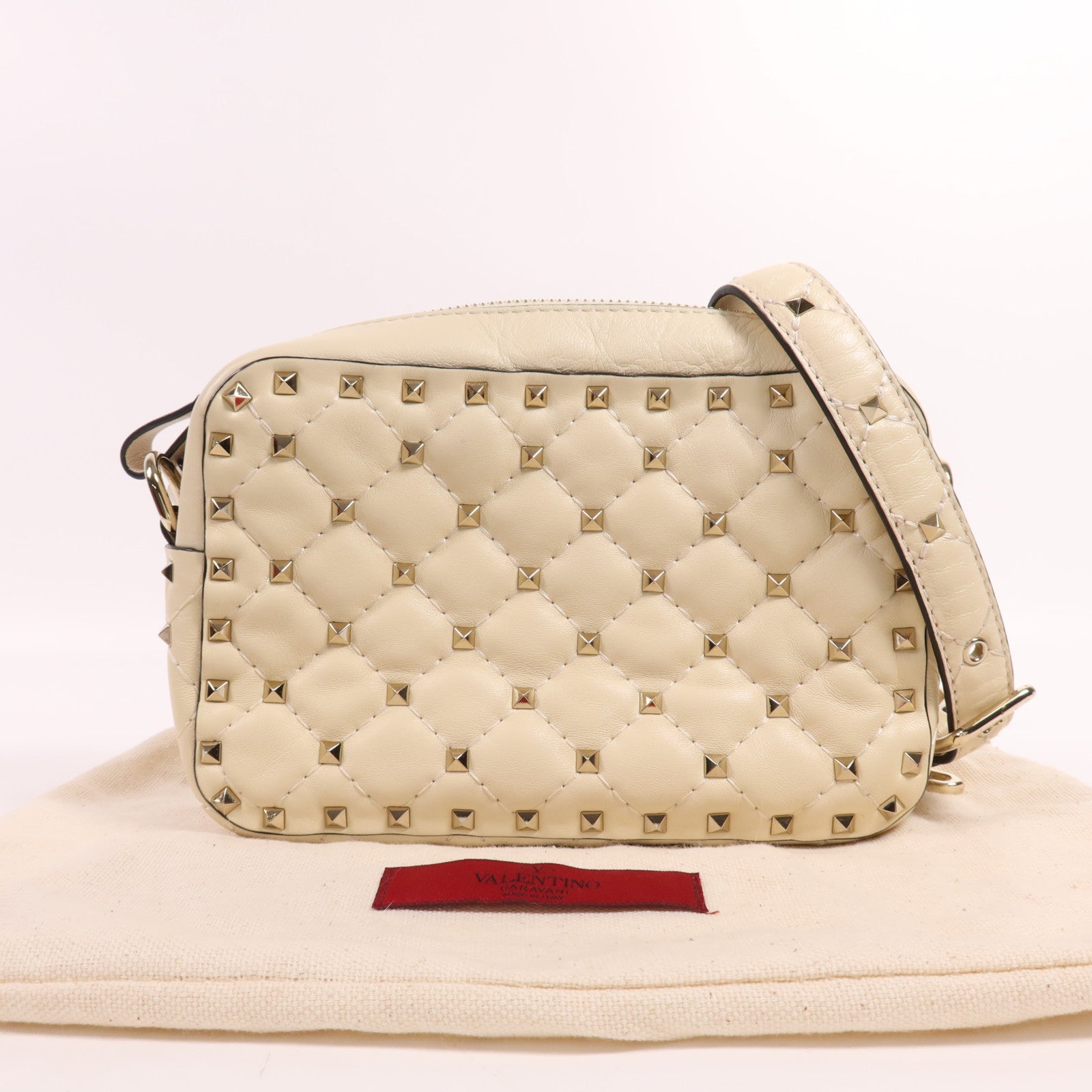 Valentino 牛皮皮革Shoulder Bag金扣肩背袋