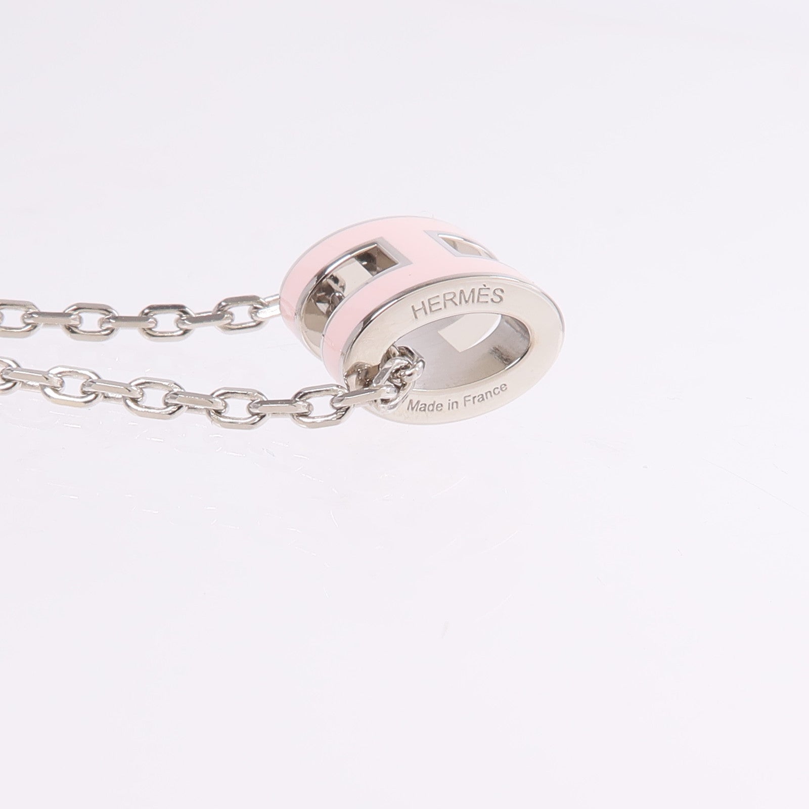 HERMES 金屬Mini Pop H Necklace項鍊Rose Dragee