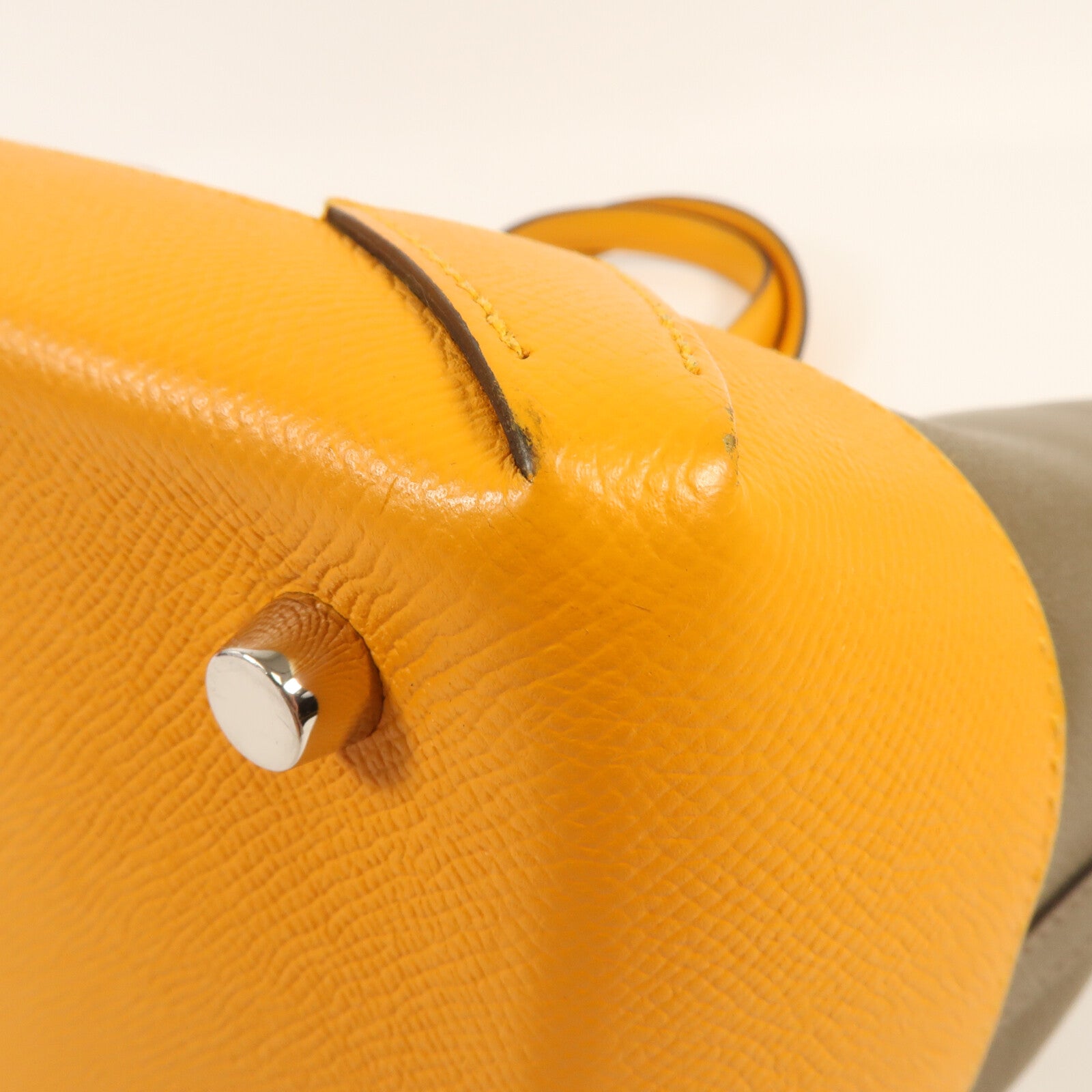 HERMES Epsom皮革Maxibox Cabas 30手挽袋Origan/Jaune D'or