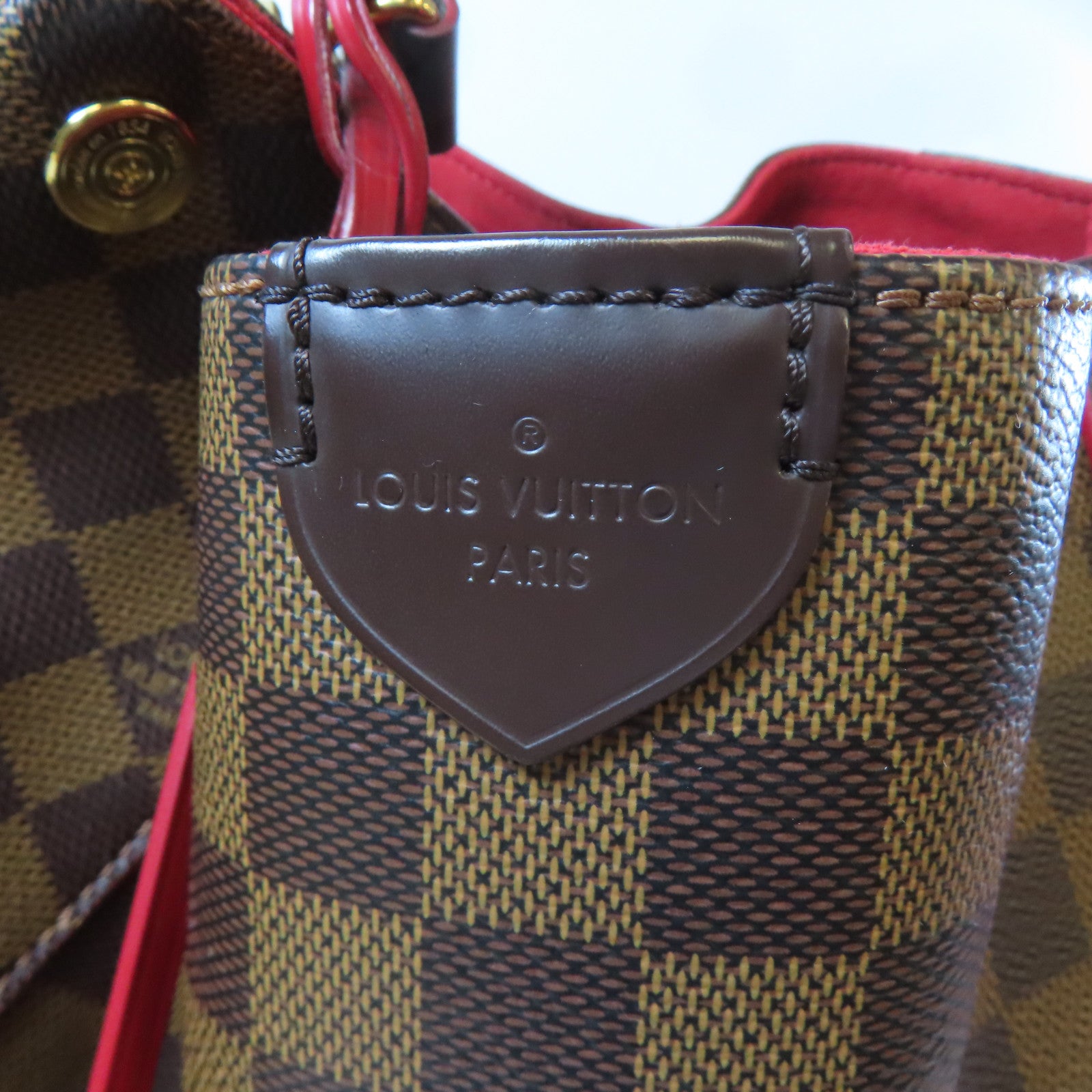 LOUIS VUITTON Damier Caissa Hobo金扣肩背袋啡色