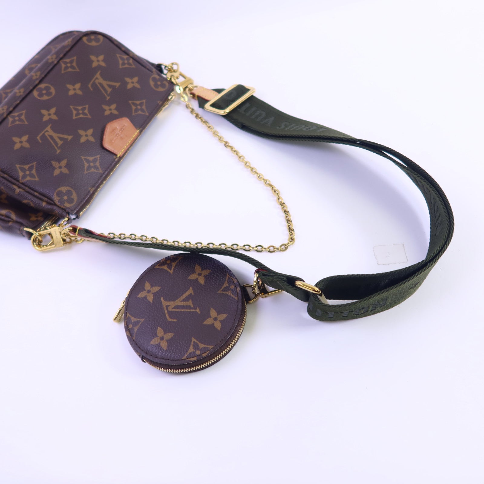 LOUIS VUITTON Monogram Multi Pochette Accessoires金扣手挽肩背兩用袋
