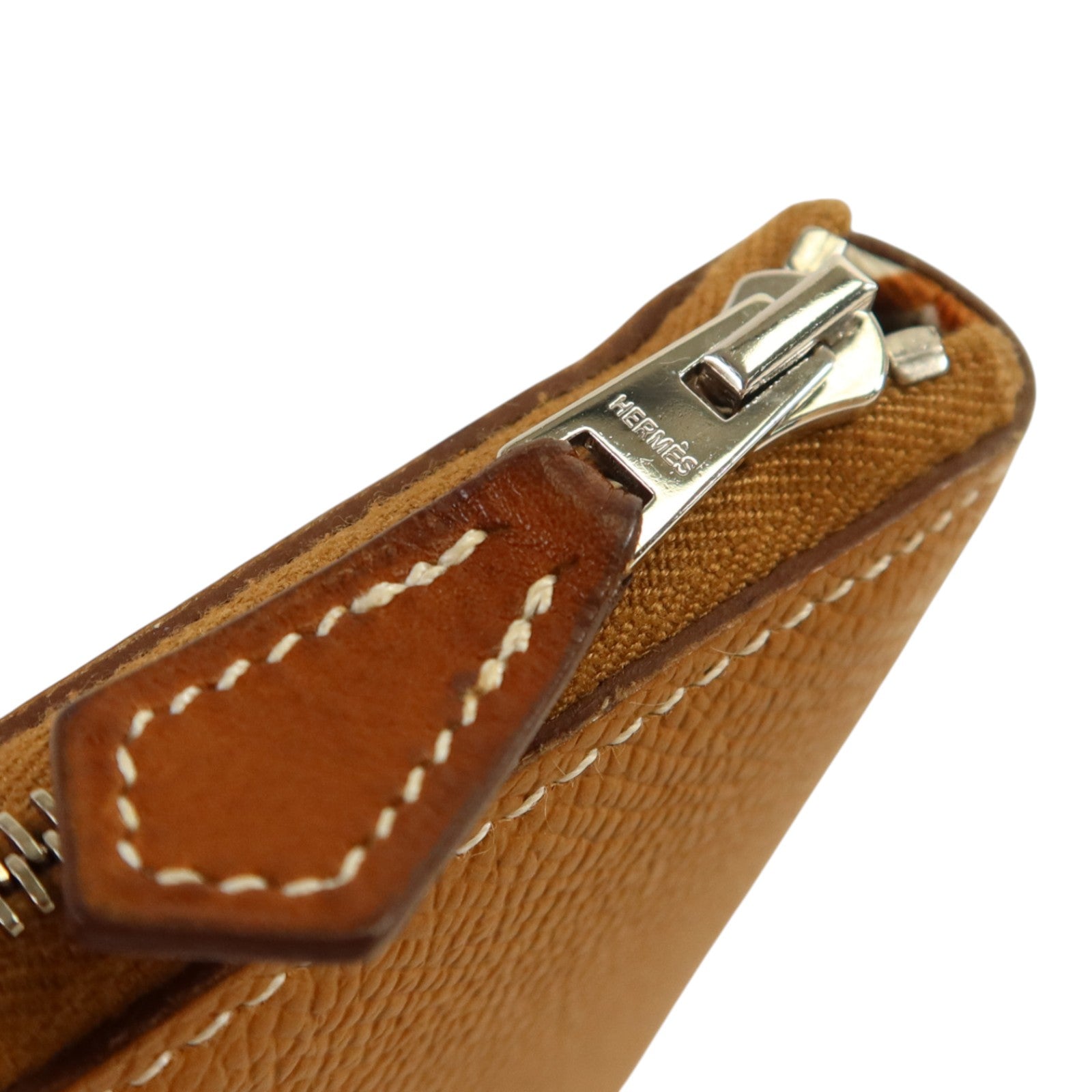HERMES Epsom皮革Silk In Long Wallet銀扣長錢包Gold