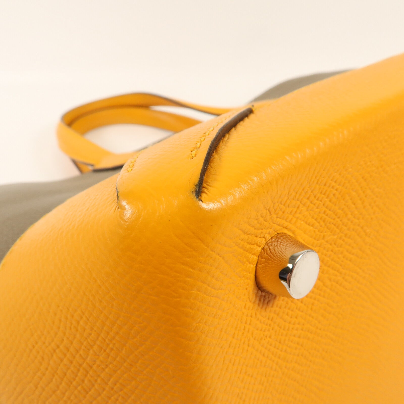 HERMES Epsom皮革Maxibox Cabas 30手挽袋Origan/Jaune D'or