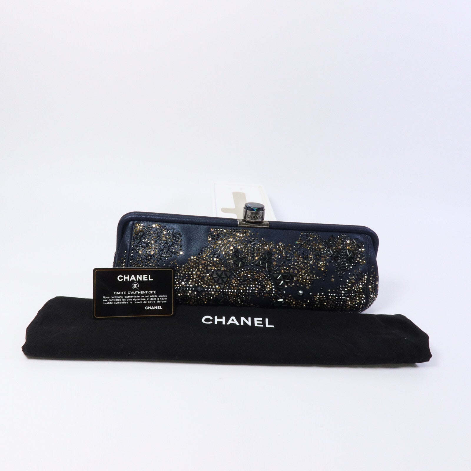 CHANEL 山羊皮皮革/水晶Metiers d'Art Crystal Clutch手拿包