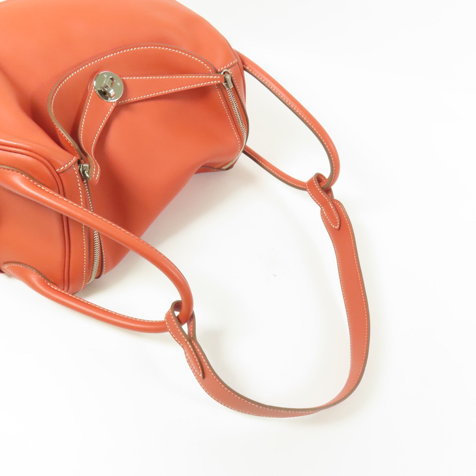 HERMES Swift皮革Lindy 30銀扣手挽肩背兩用袋Rose Jaipur