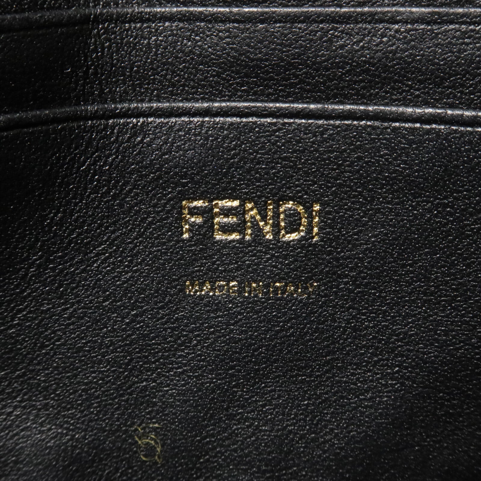 FENDI 牛皮皮革Baguette Mini鏈帶手挽肩背兩用袋