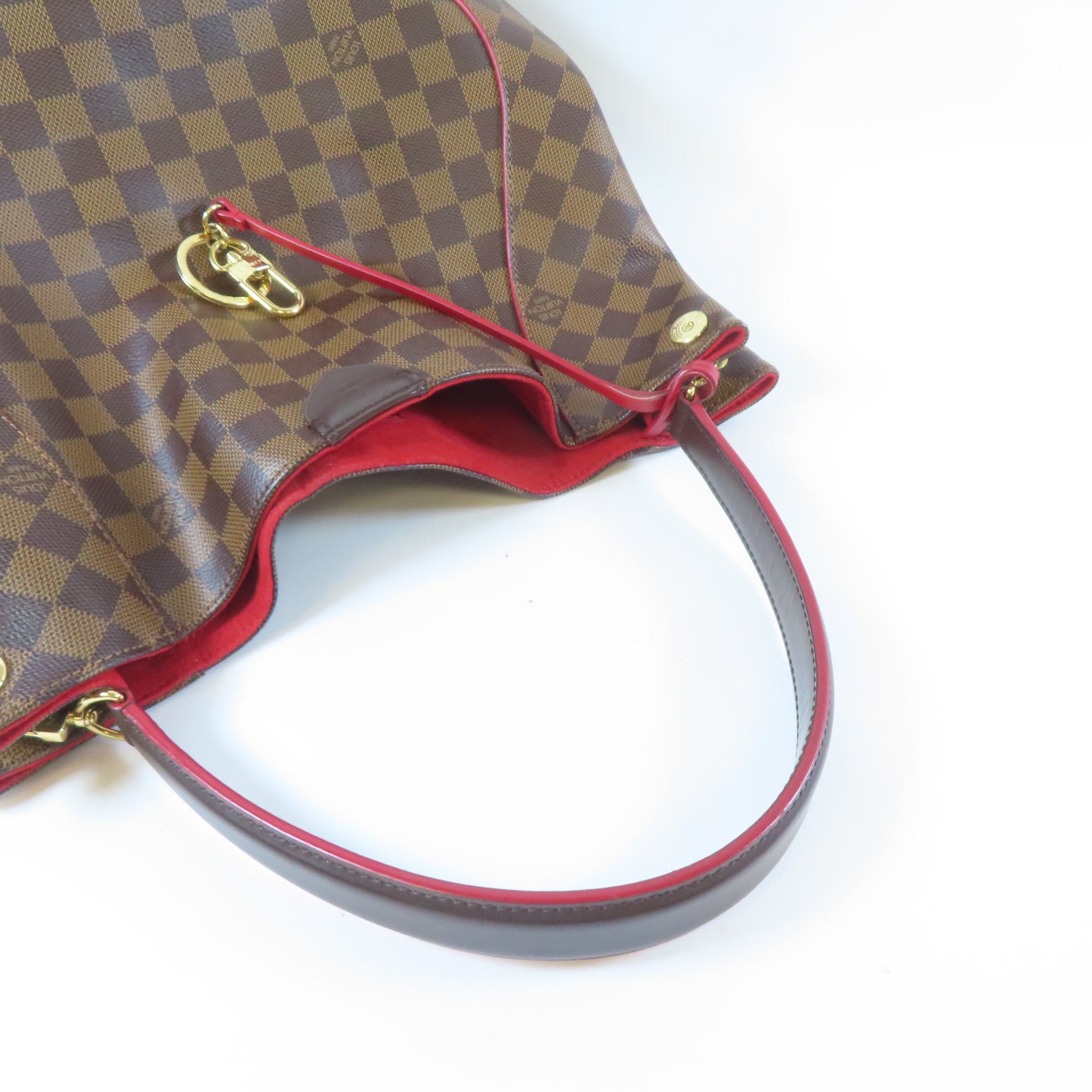 LOUIS VUITTON Damier Caissa Hobo金扣肩背袋啡色