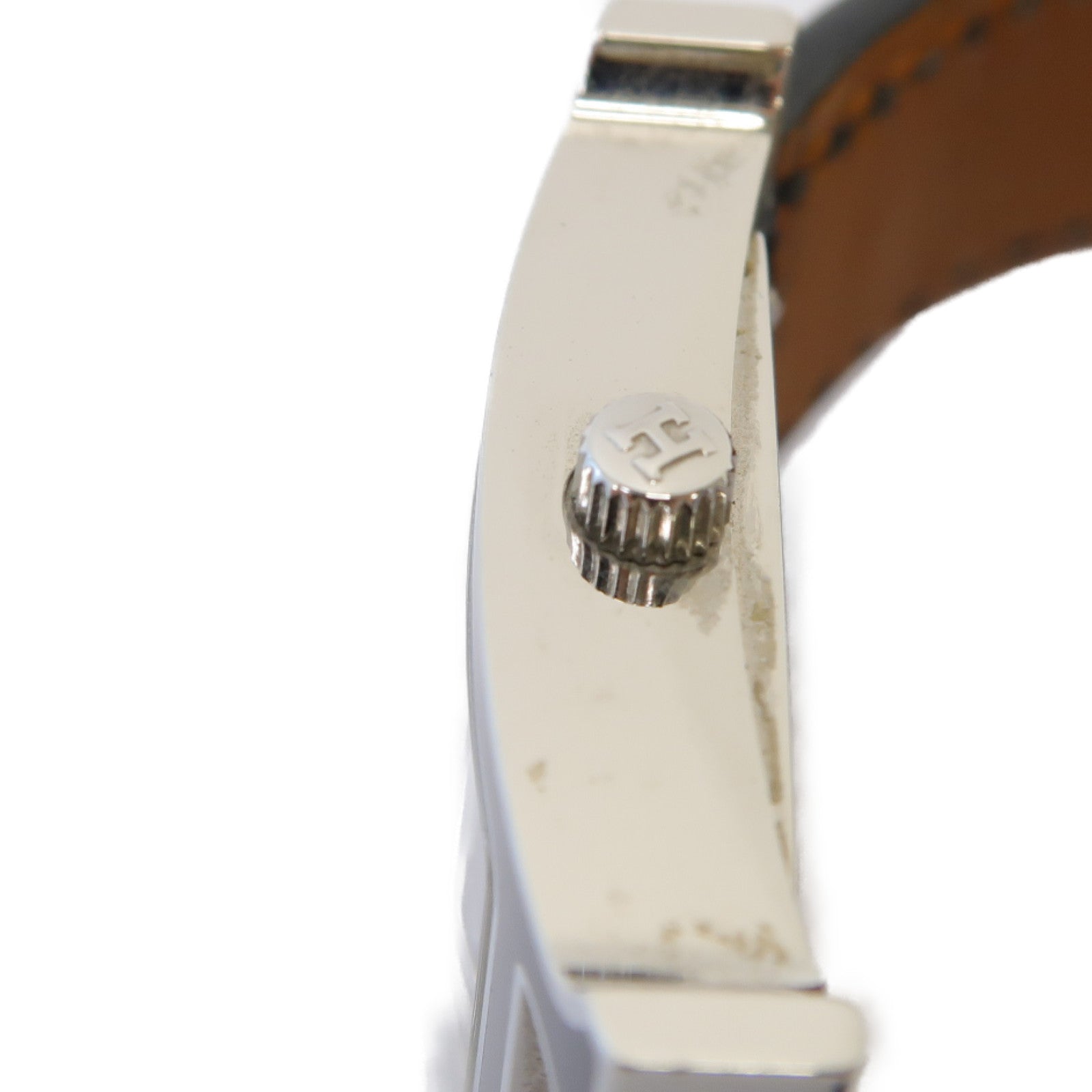 HERMES Heure H Watch 21mm不鏽鋼/Epsom皮革手錶石英機芯白色