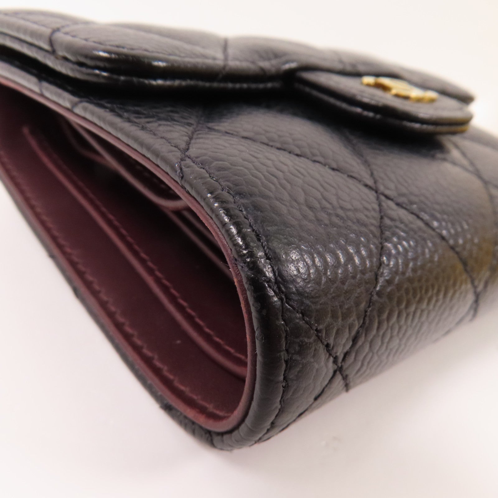 CHANEL 牛皮皮革Small Flap Wallet金扣短錢包
