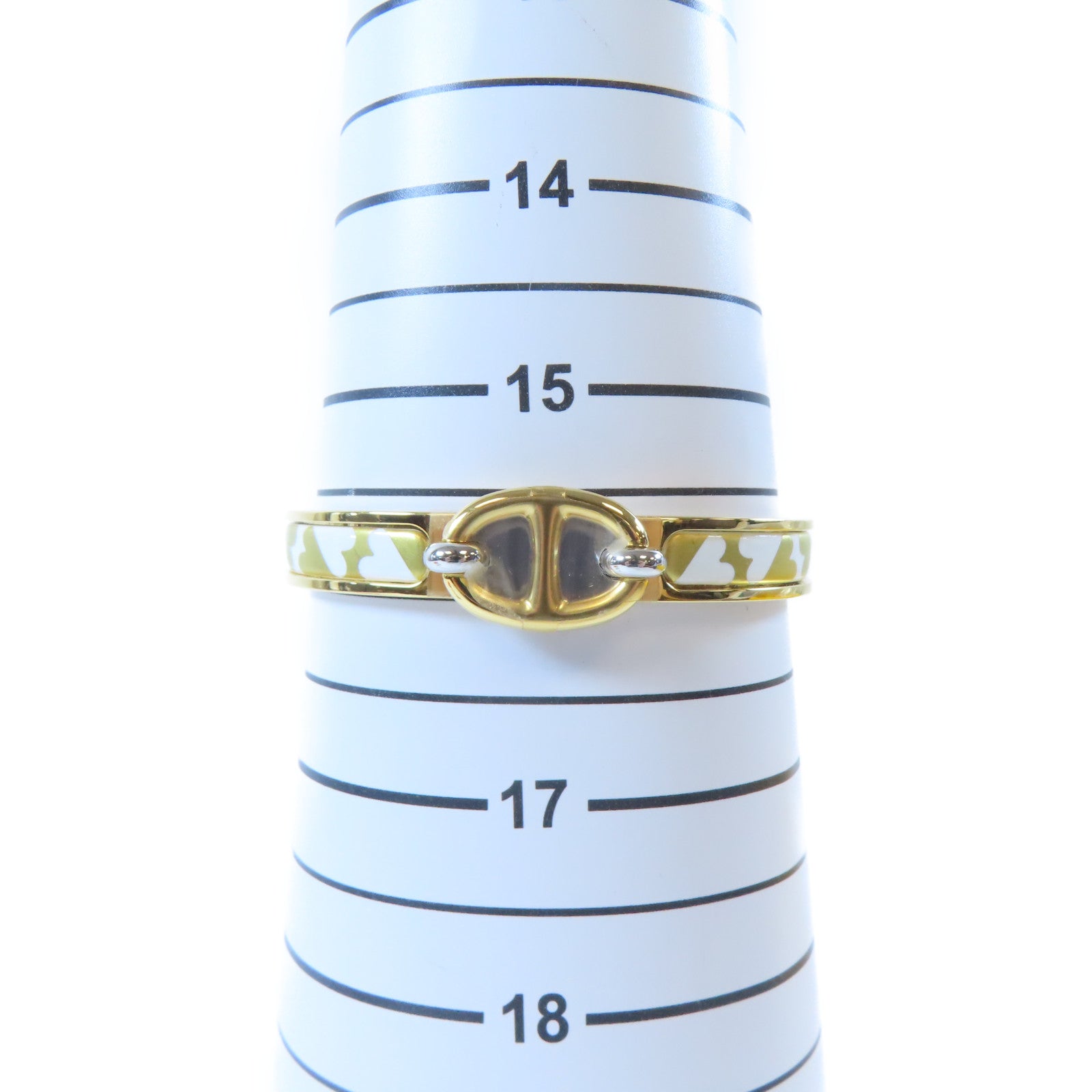 HERMES 【激減優惠】金屬Mini Clic Chaine D'Ancre Bracelet手鐲金色/白色