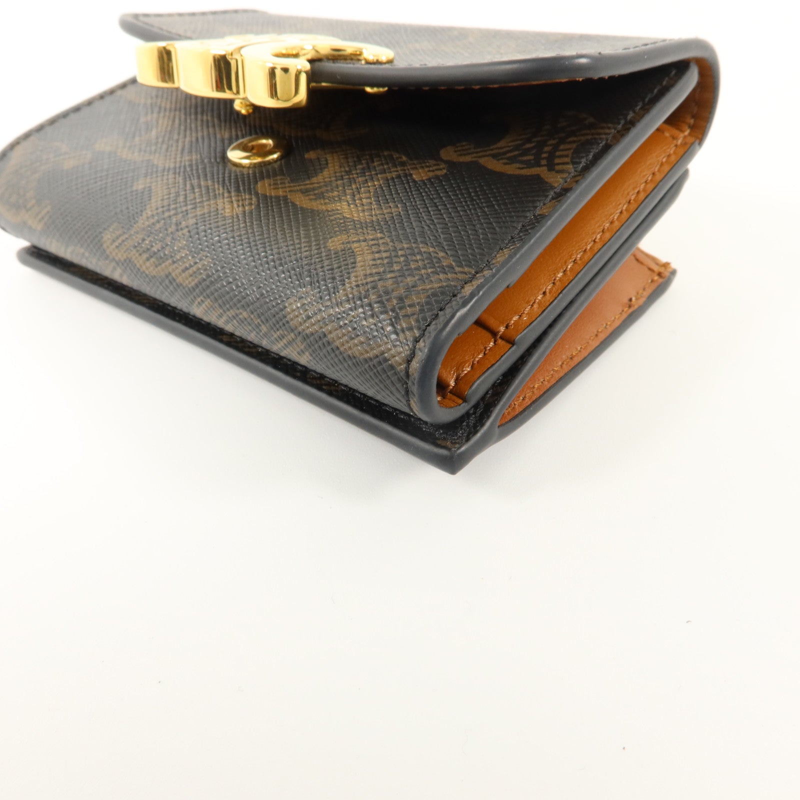 CELINE 塗層帆布Compact Wallet With Coin Triomphe錢包