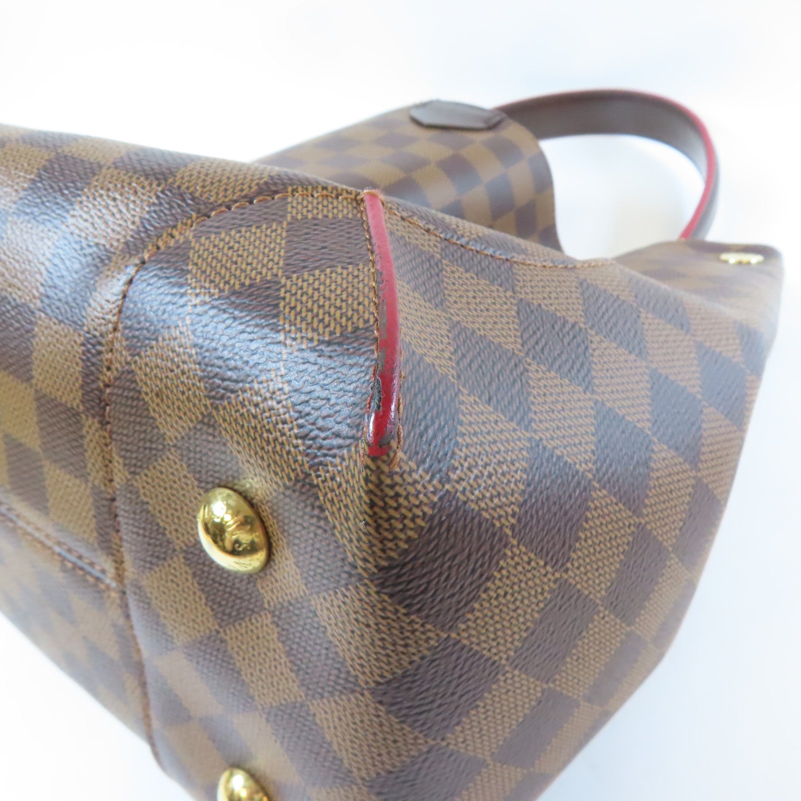 LOUIS VUITTON Damier Caissa Hobo金扣肩背袋啡色