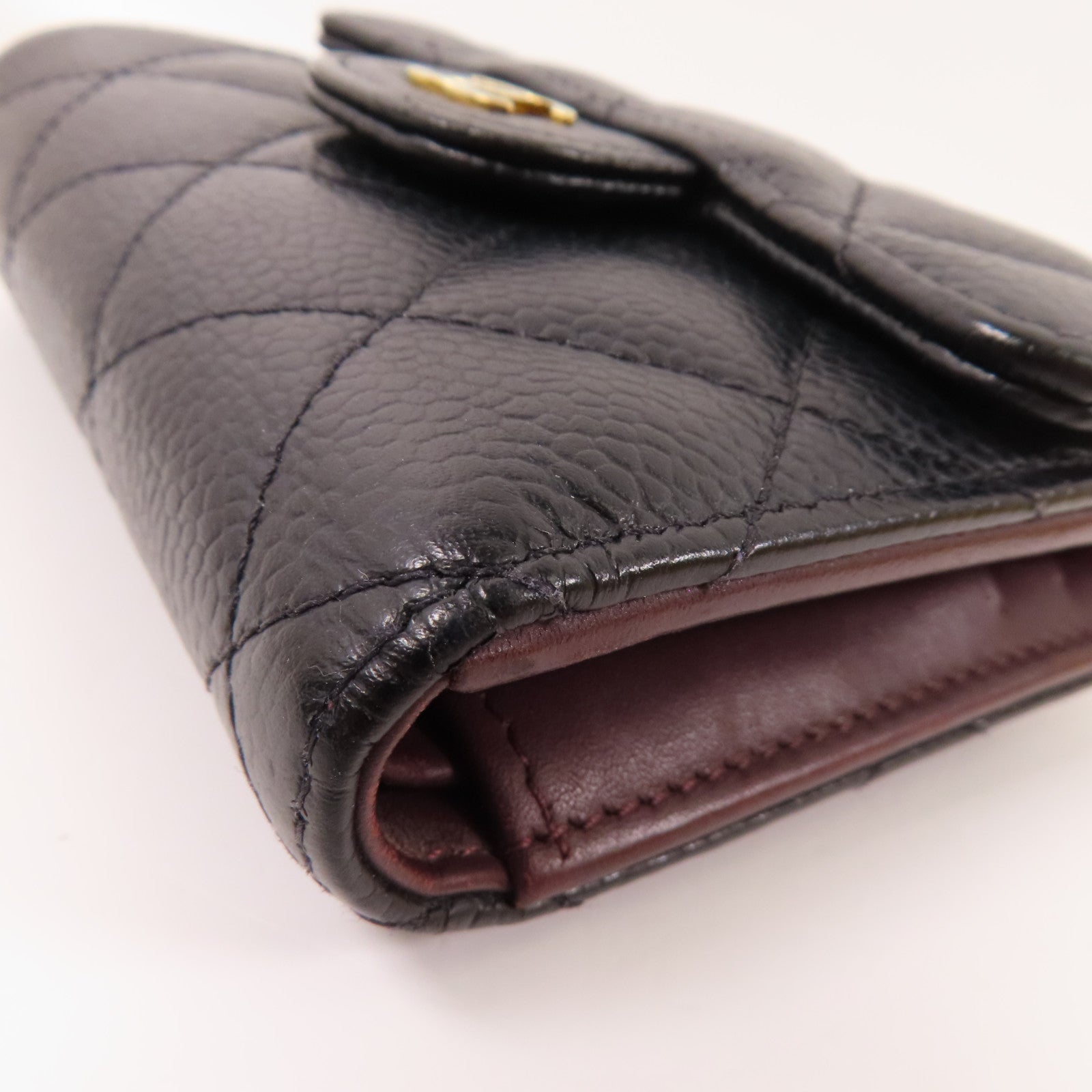CHANEL 牛皮皮革Small Flap Wallet金扣短錢包