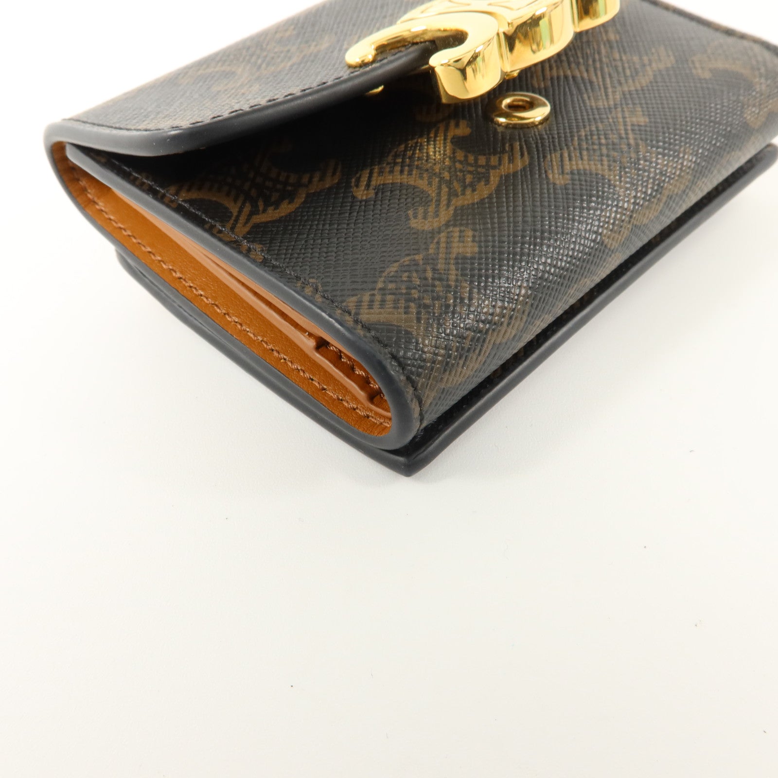 CELINE 塗層帆布Compact Wallet With Coin Triomphe錢包