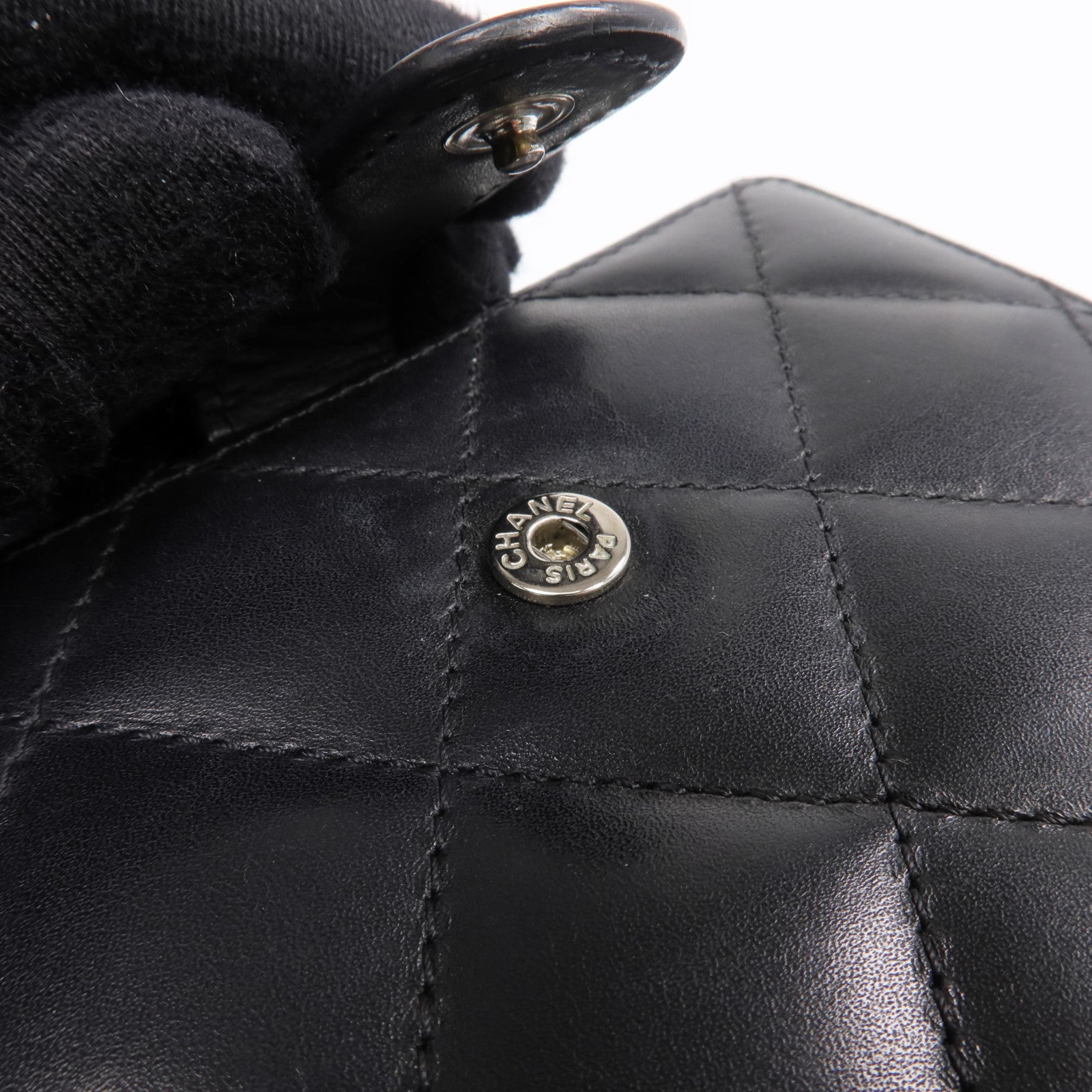 CHANEL 牛皮皮革Cambon Wallet銀扣錢包