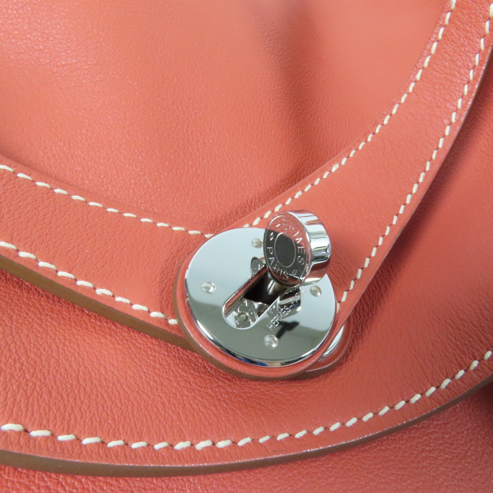 HERMES Swift皮革Lindy 30銀扣手挽肩背兩用袋Rose Jaipur