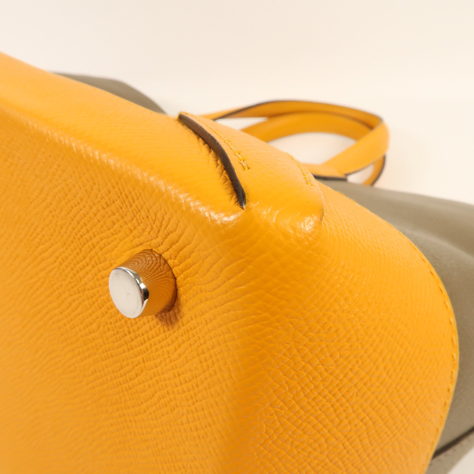 HERMES Epsom皮革Maxibox Cabas 30手挽袋Origan/Jaune D'or