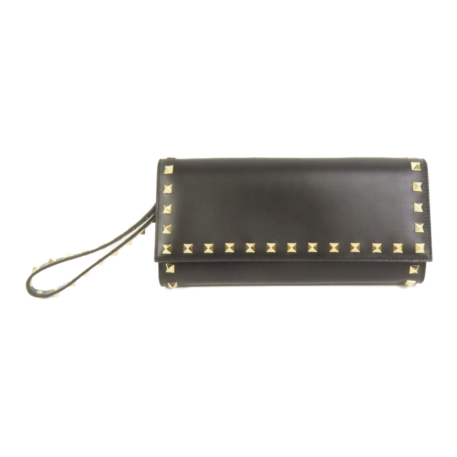 Valentino 【激減優惠】牛皮皮革Rockstud Clutch金扣長錢包