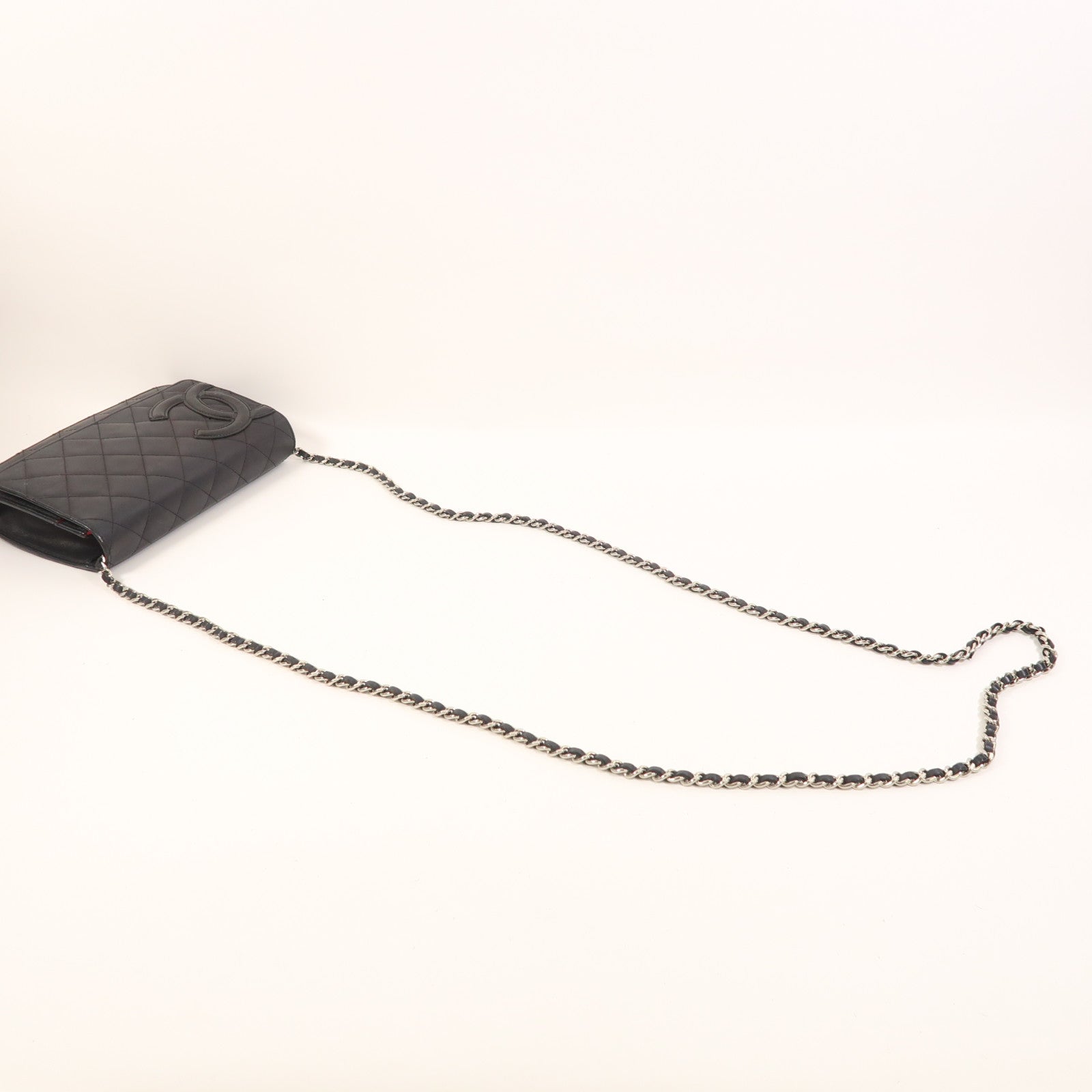 CHANEL 【激減優惠】羊皮皮革WOC Wallet On Chain銀扣鏈帶肩背袋