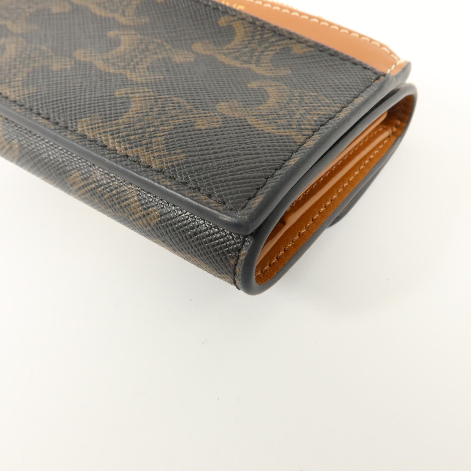 CELINE 塗層帆布Compact Wallet With Coin Triomphe錢包
