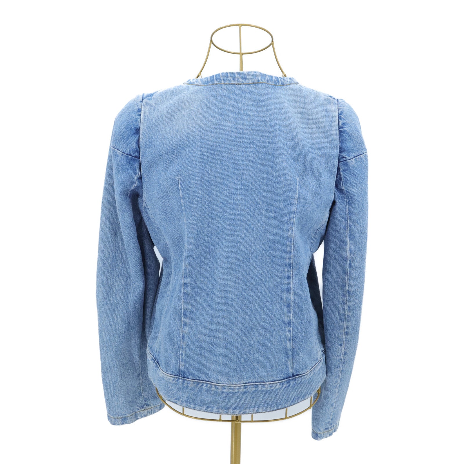 LOUIS VUITTON Collarless Double-Breasted Denim Jacket外套